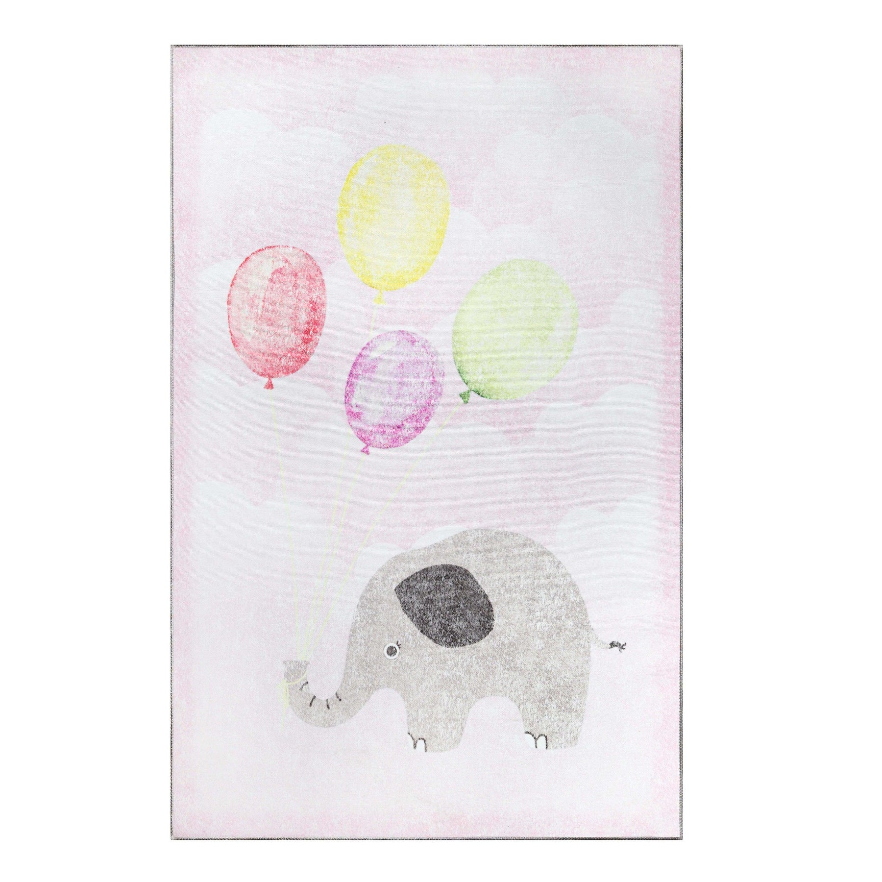 Nursery Elephant Anti-Skid Backing Indoor Area Rug