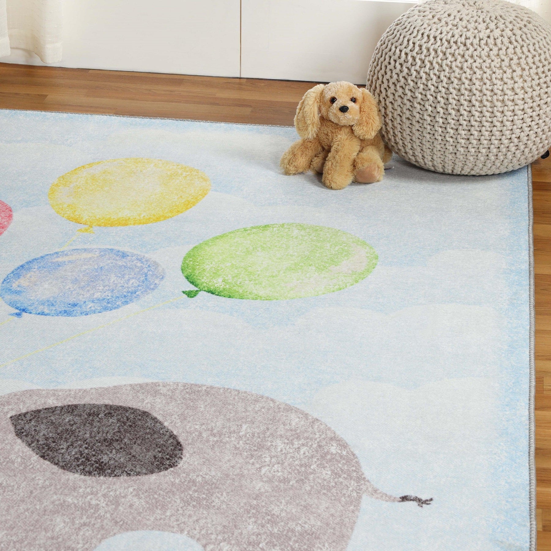 Nursery Elephant Anti-Skid Backing Indoor Area Rug