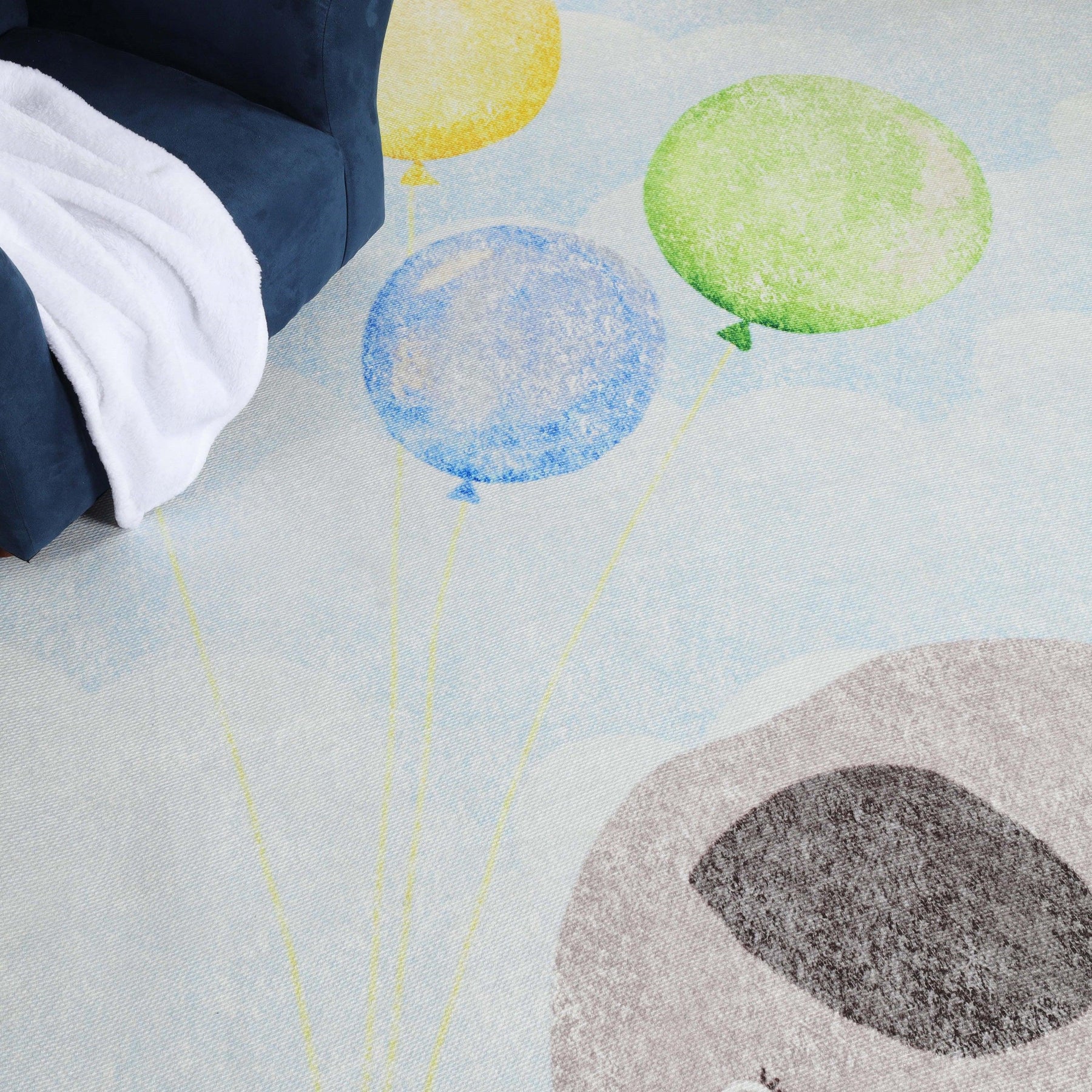 Nursery Elephant Anti-Skid Backing Indoor Area Rug