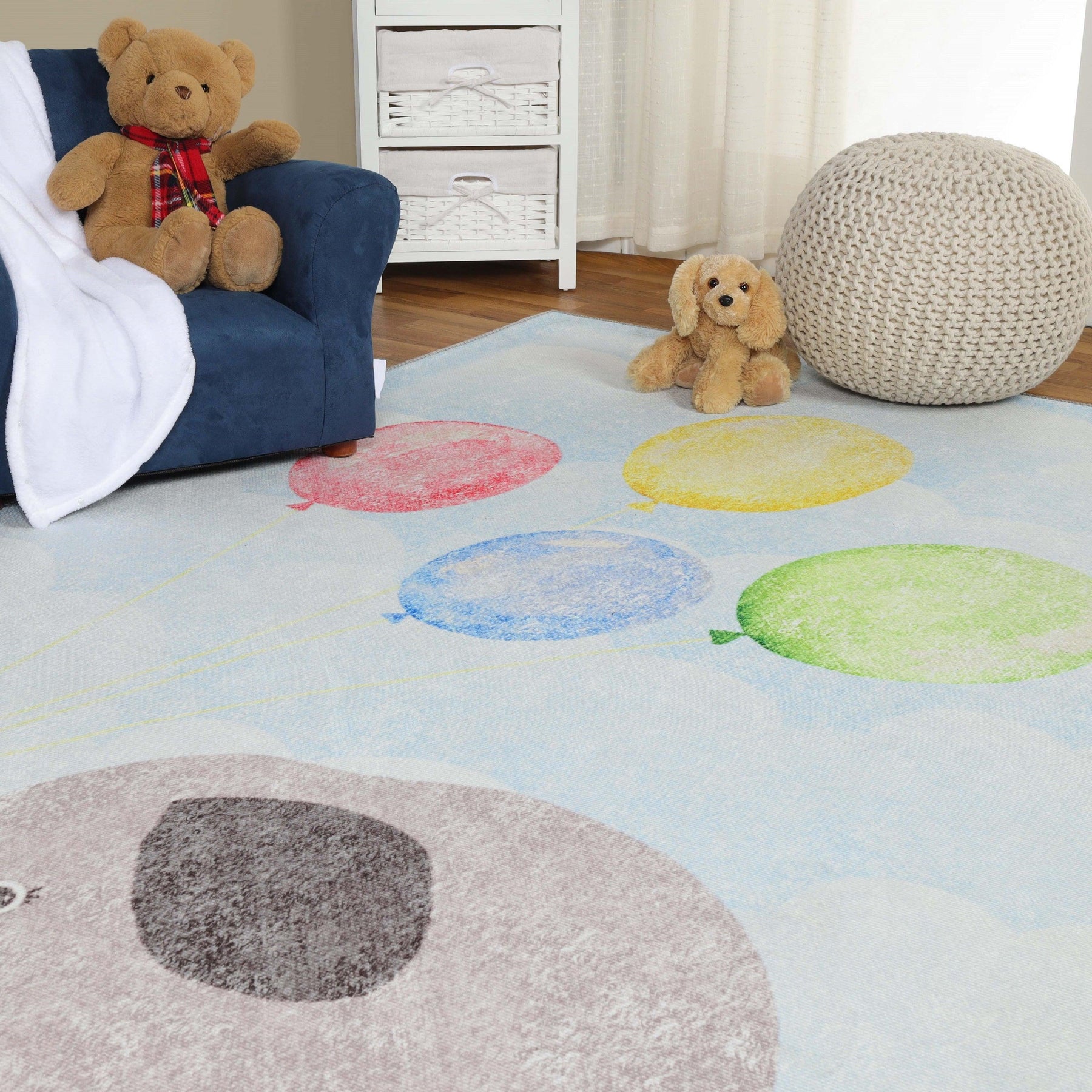 Nursery Elephant Anti-Skid Backing Indoor Area Rug
