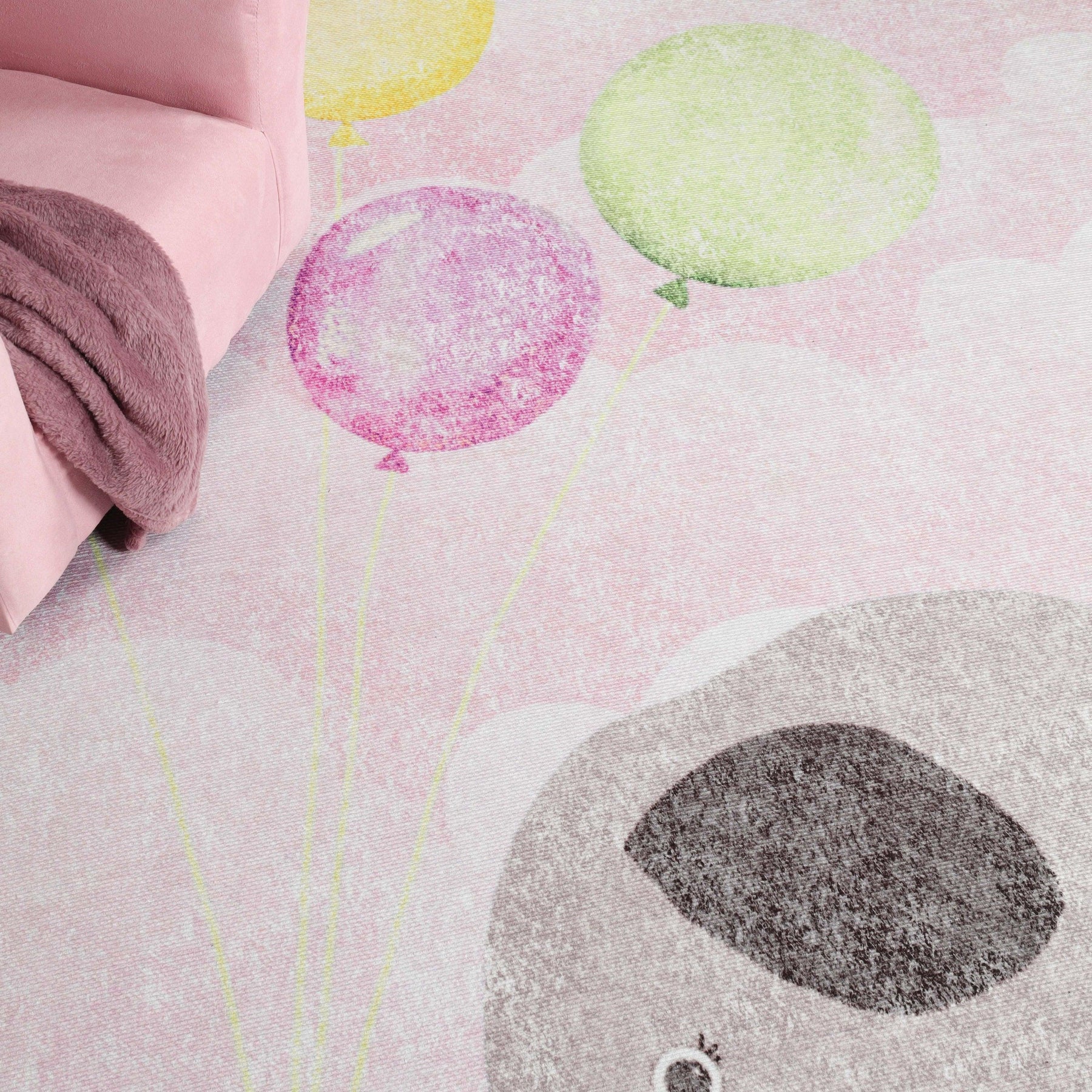 Nursery Elephant Anti-Skid Backing Indoor Area Rug