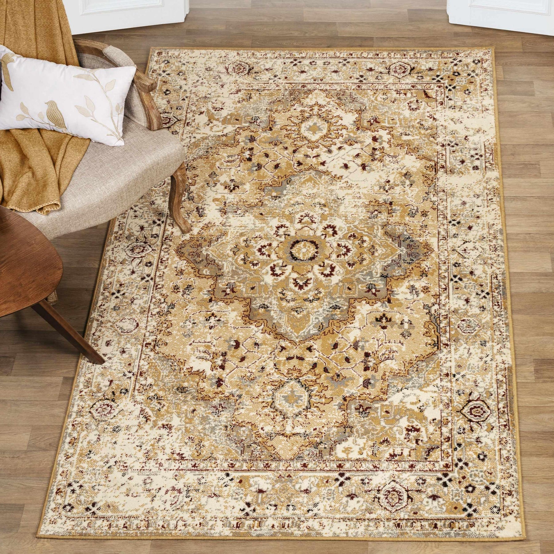 Nysa Bohemian Floral Vines Indoor Area Rugs Or Runner Rug
