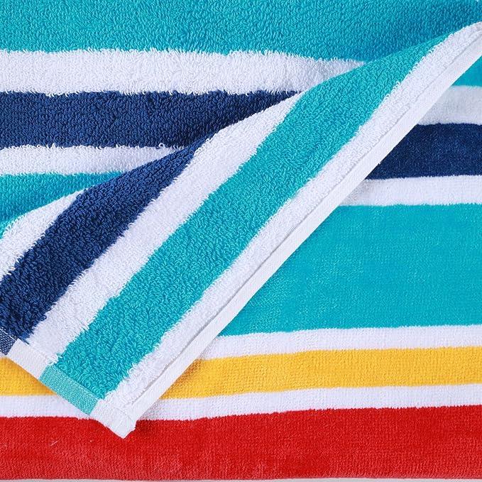 Oceana Stripe Oversized Cotton 2 Piece Beach Towel Set