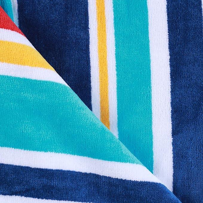 Oceana Stripe Oversized Cotton 4 Piece Beach Towel Set
