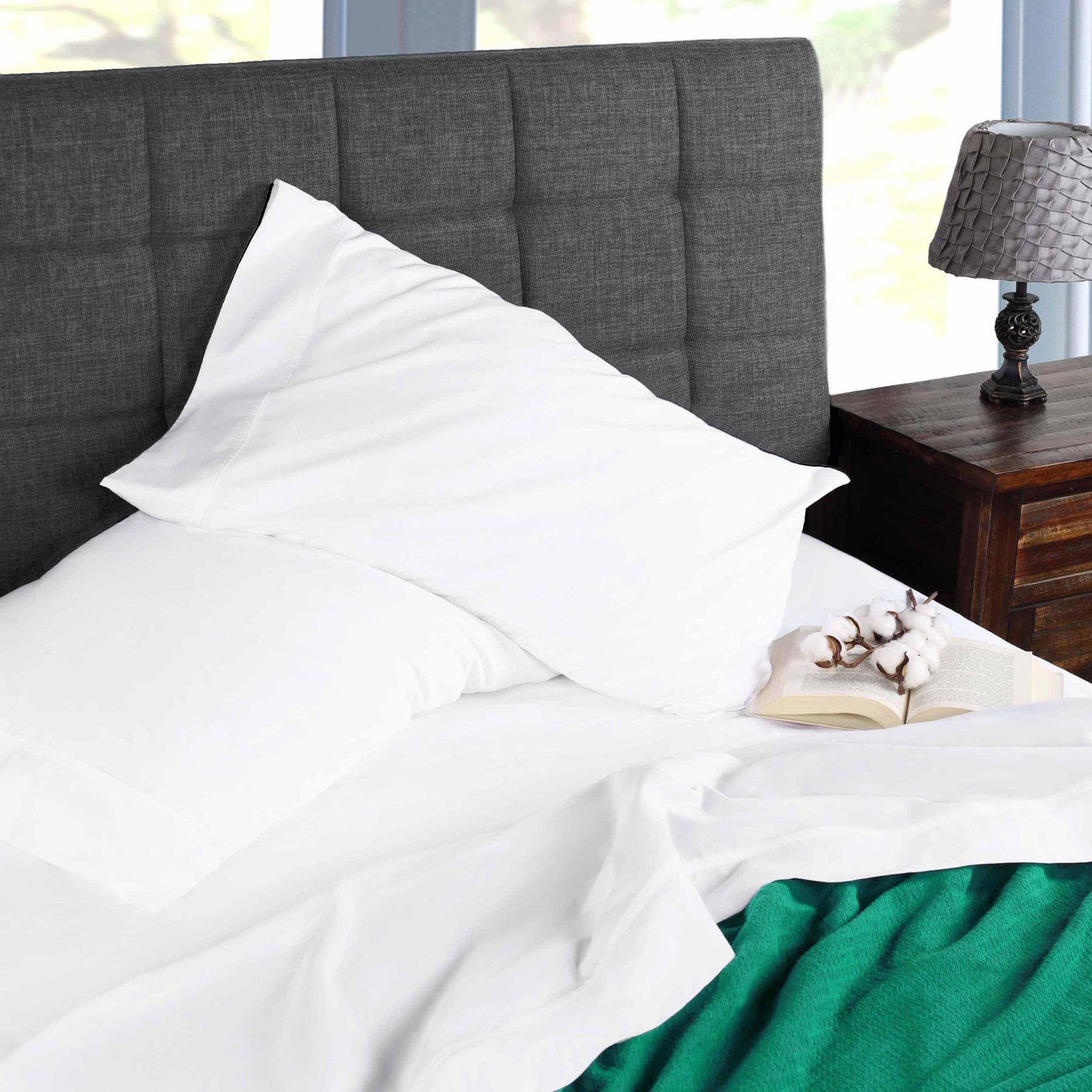 Organic Cotton 300 Thread Count Percale Extra Deep Pocket Sheet Set