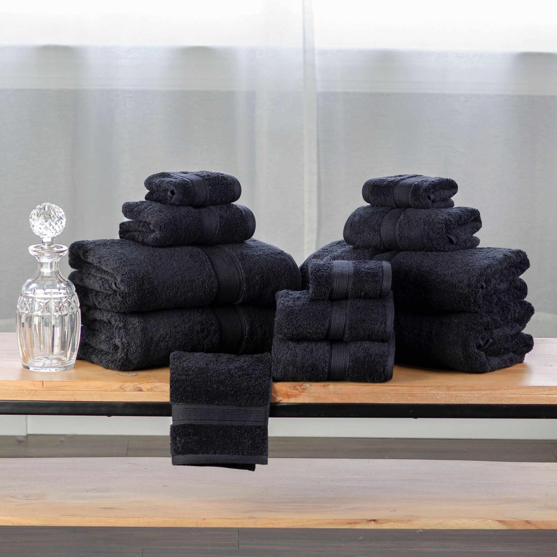 Organic Cotton Plush Solid Assorted 12 Piece Towel Set