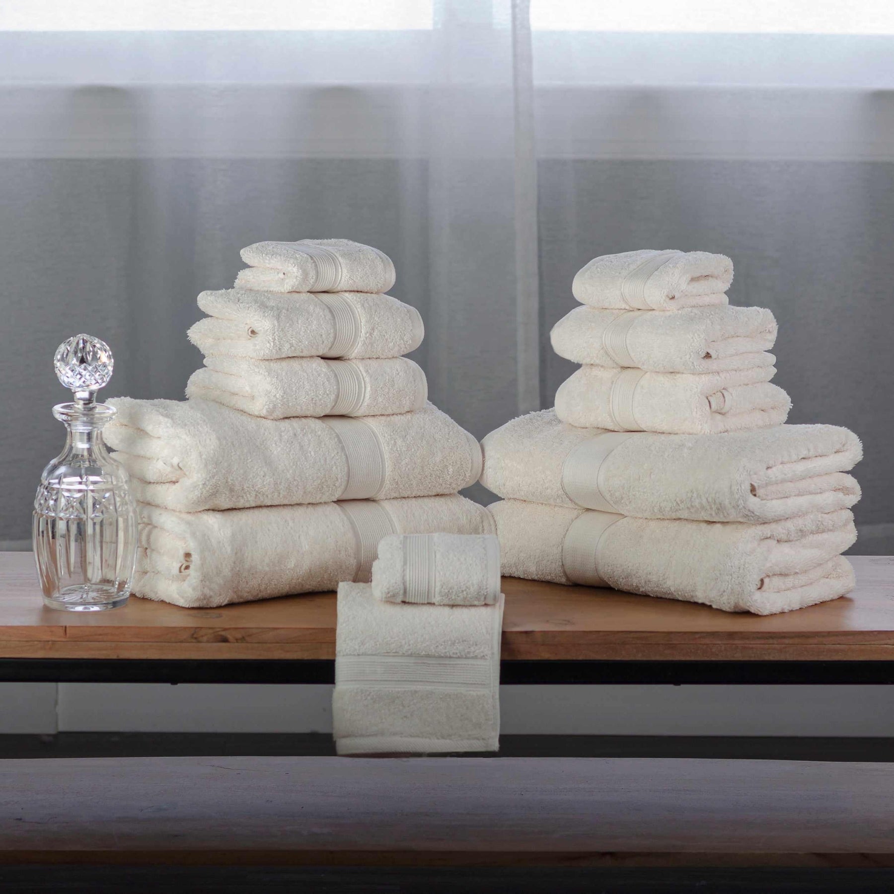 Organic Cotton Plush Solid Assorted 12 Piece Towel Set