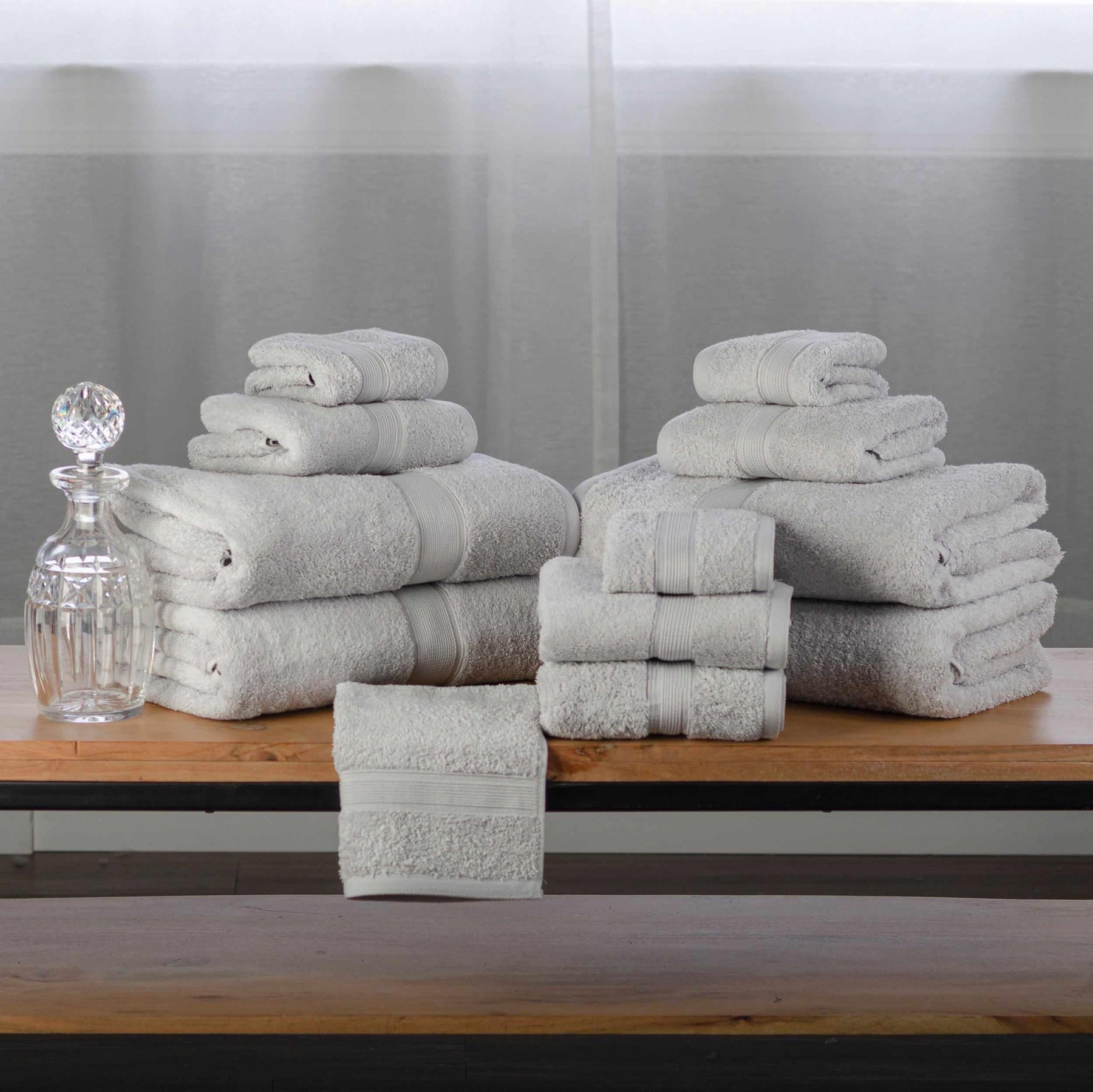 Organic Cotton Plush Solid Assorted 12 Piece Towel Set