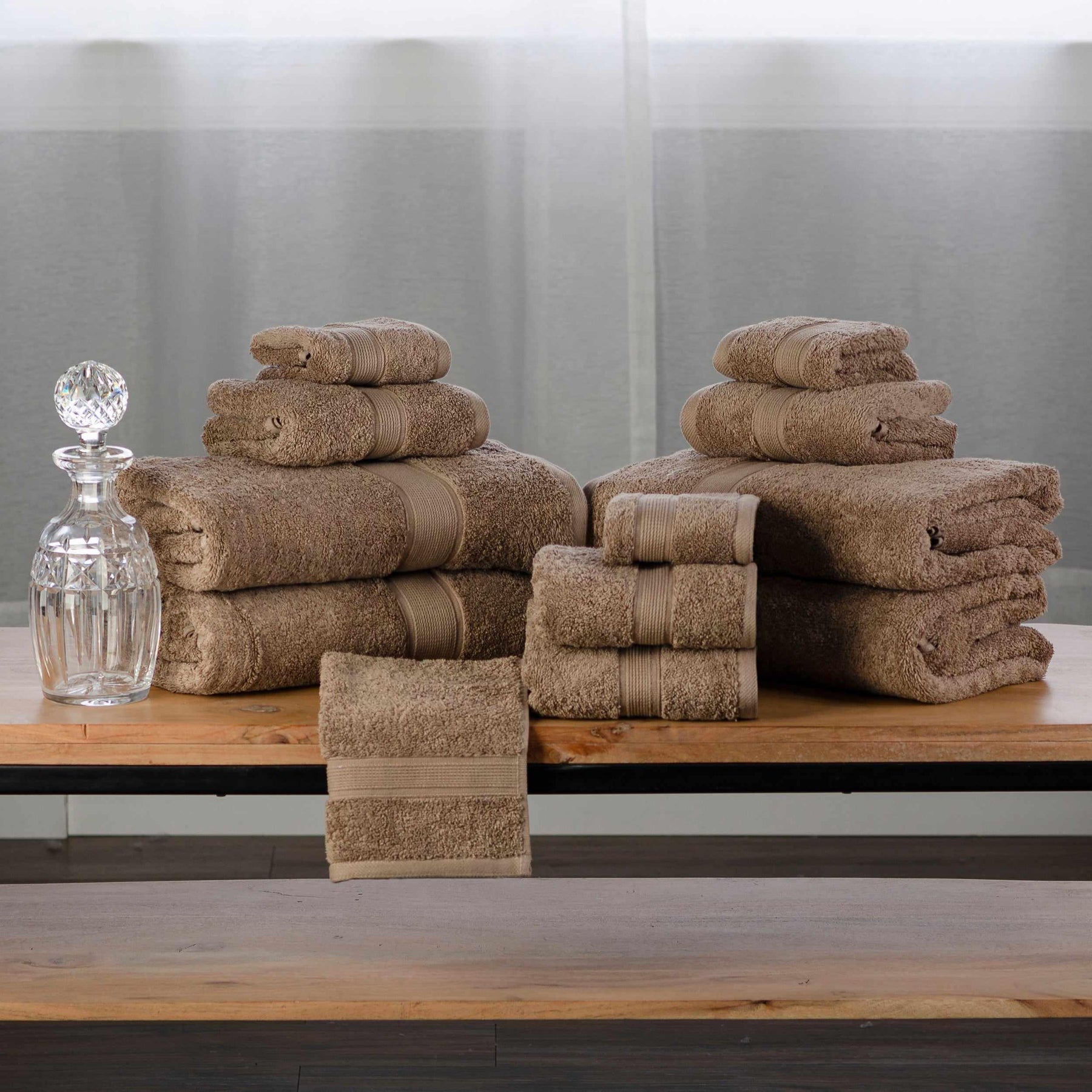 Organic Cotton Plush Solid Assorted 12 Piece Towel Set
