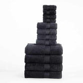 Organic Cotton Plush Solid Assorted 12 Piece Towel Set