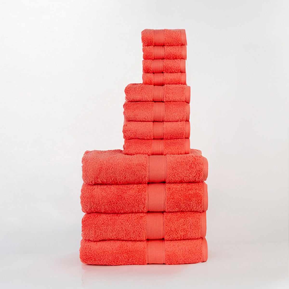 Organic Cotton Plush Solid Assorted 12 Piece Towel Set