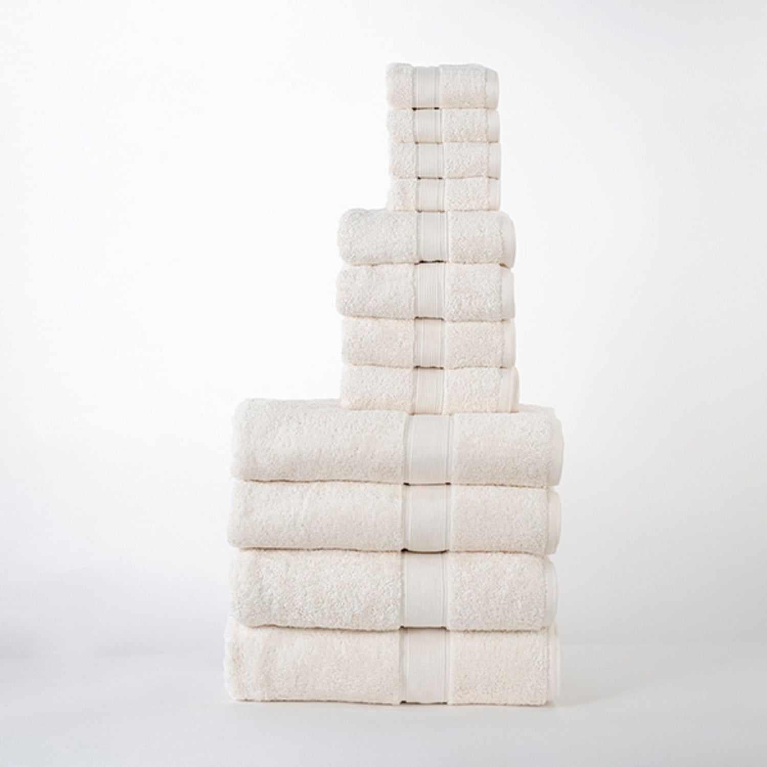 Organic Cotton Plush Solid Assorted 12 Piece Towel Set