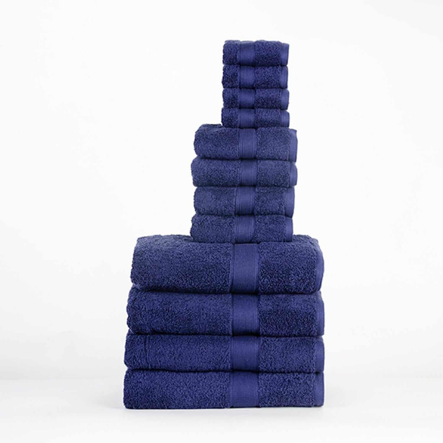 Organic Cotton Plush Solid Assorted 12 Piece Towel Set