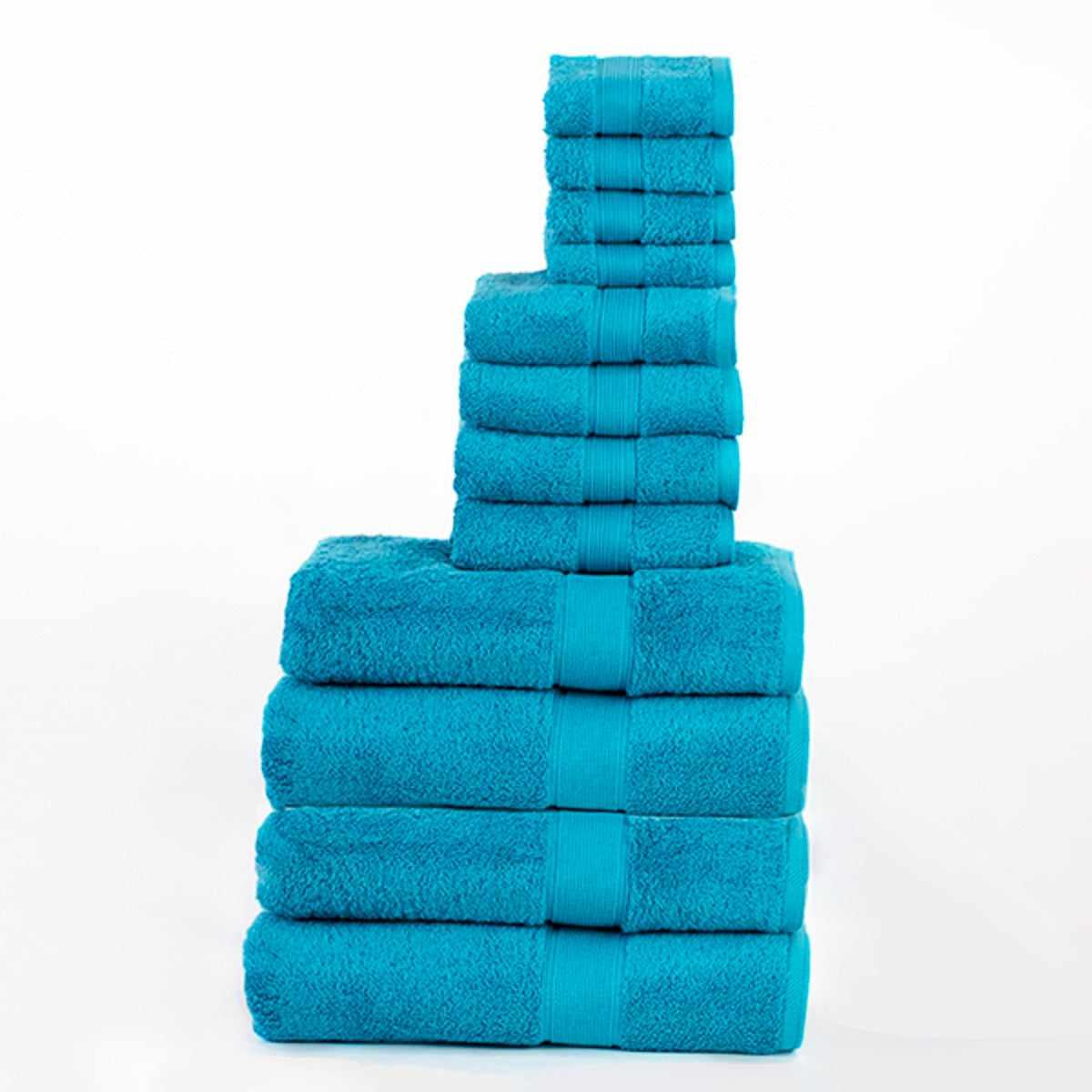 Organic Cotton Plush Solid Assorted 12 Piece Towel Set