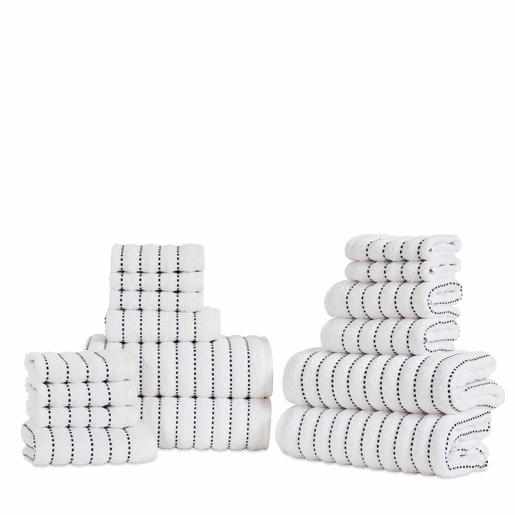 Organic Cotton Wave Plush Striped Assorted 16 Piece Towel Set