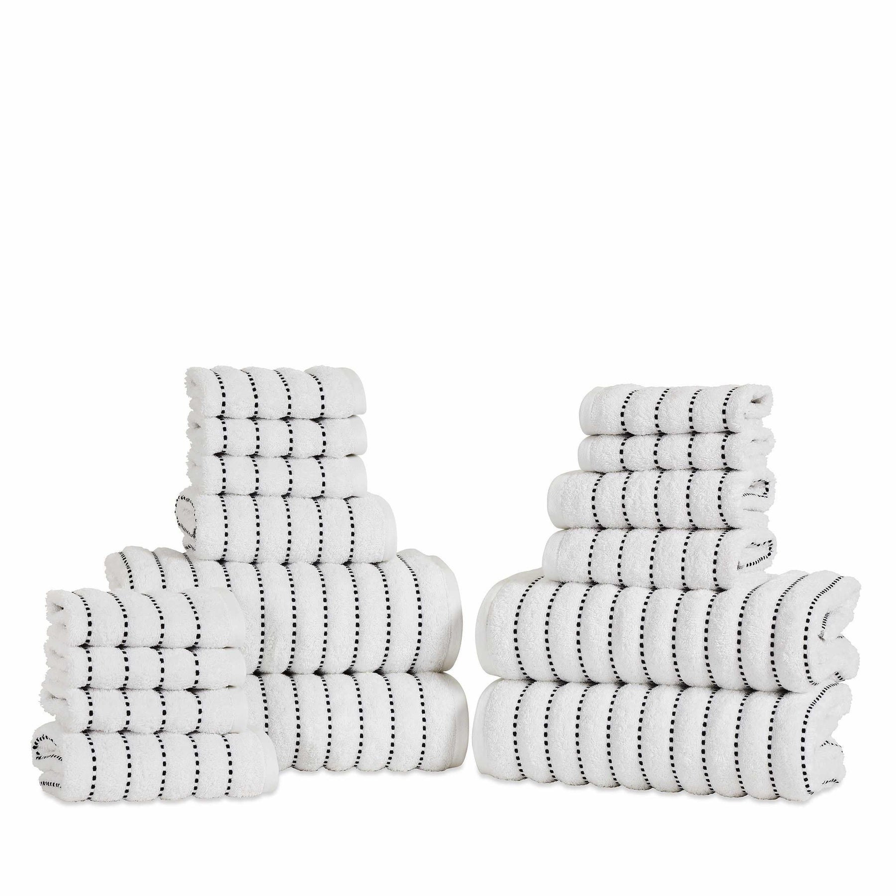 Organic Cotton Wave Plush Striped Assorted 16 Piece Towel Set