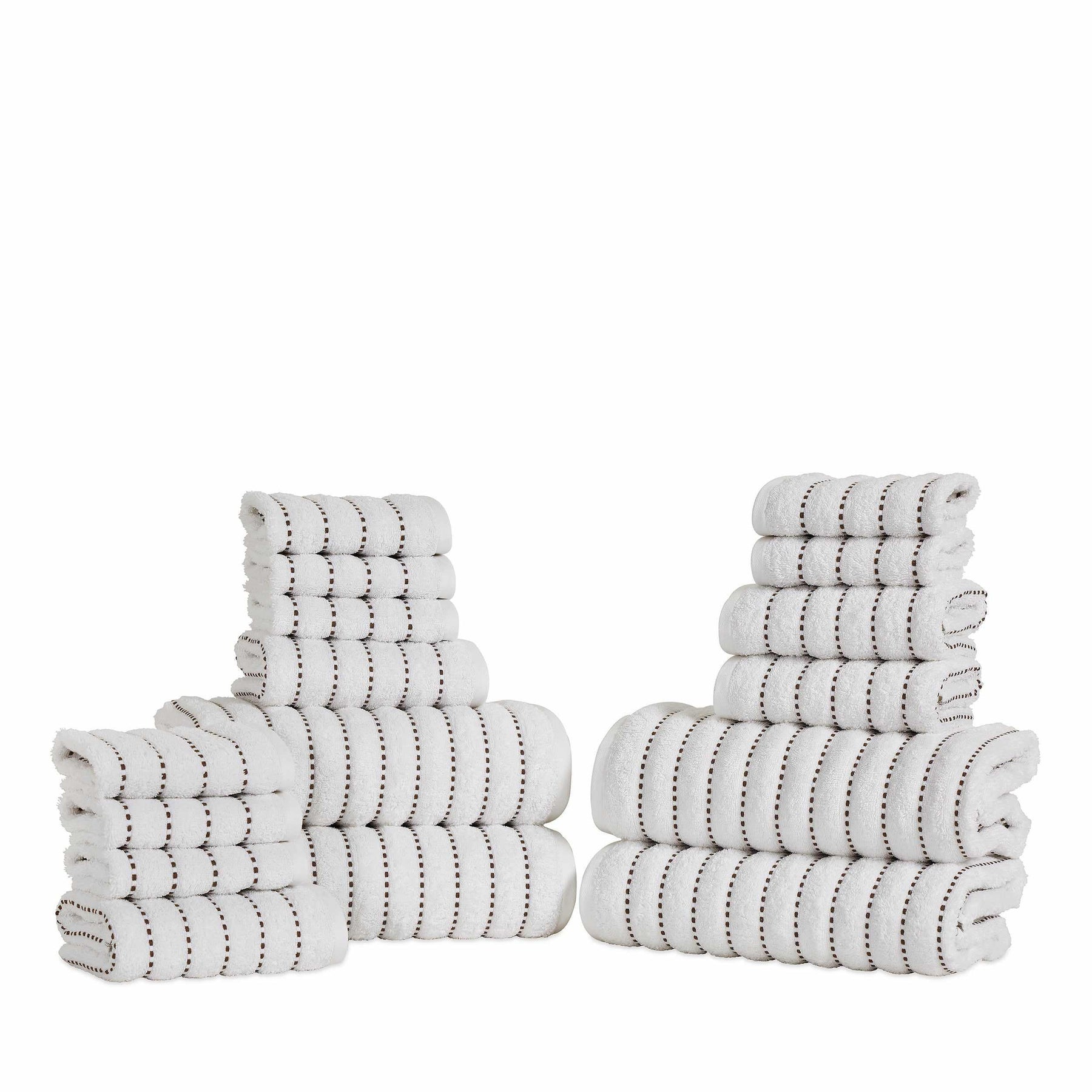 Organic Cotton Wave Plush Striped Assorted 16 Piece Towel Set