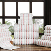 Organic Cotton Wave Plush Striped Assorted 16 Piece Towel Set