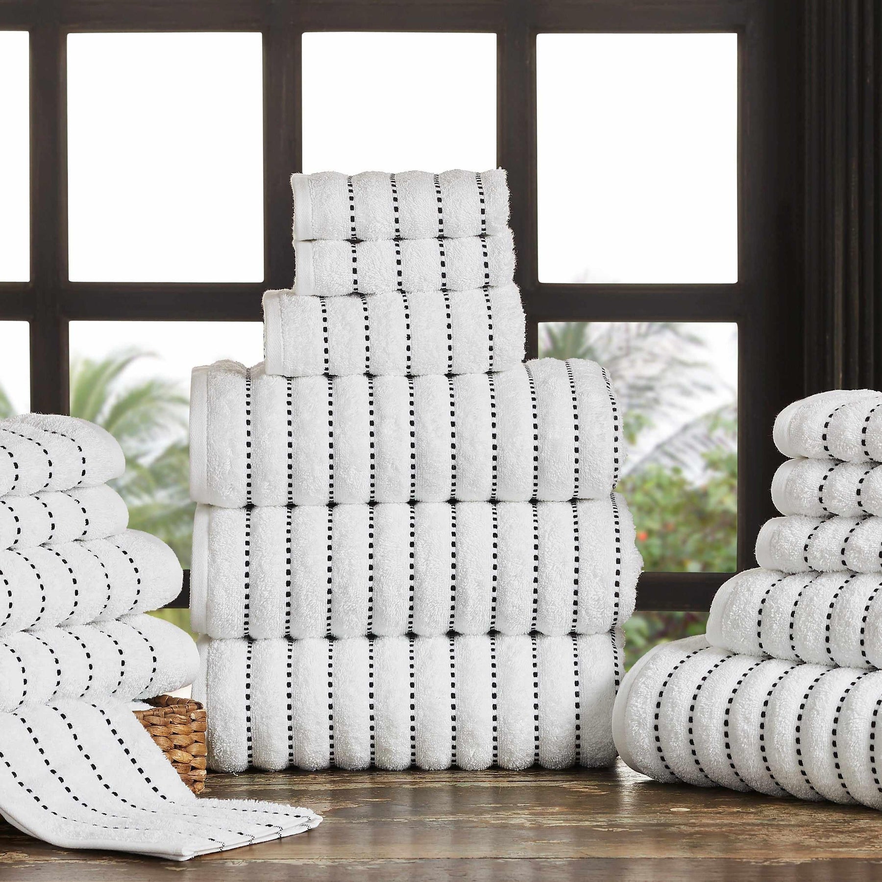 Organic Cotton Wave Plush Striped Assorted 16 Piece Towel Set