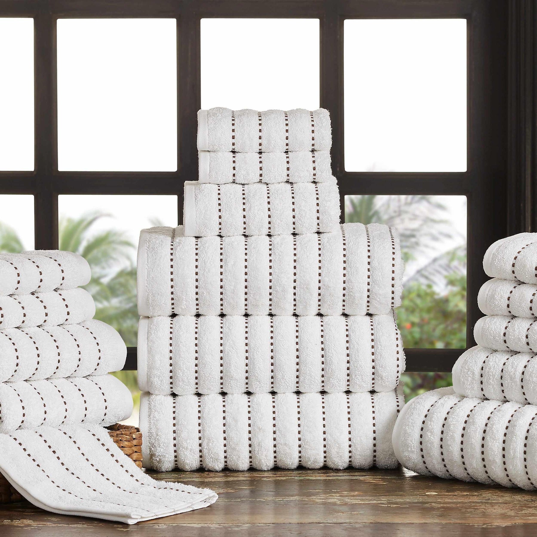 Organic Cotton Wave Plush Striped Assorted 16 Piece Towel Set