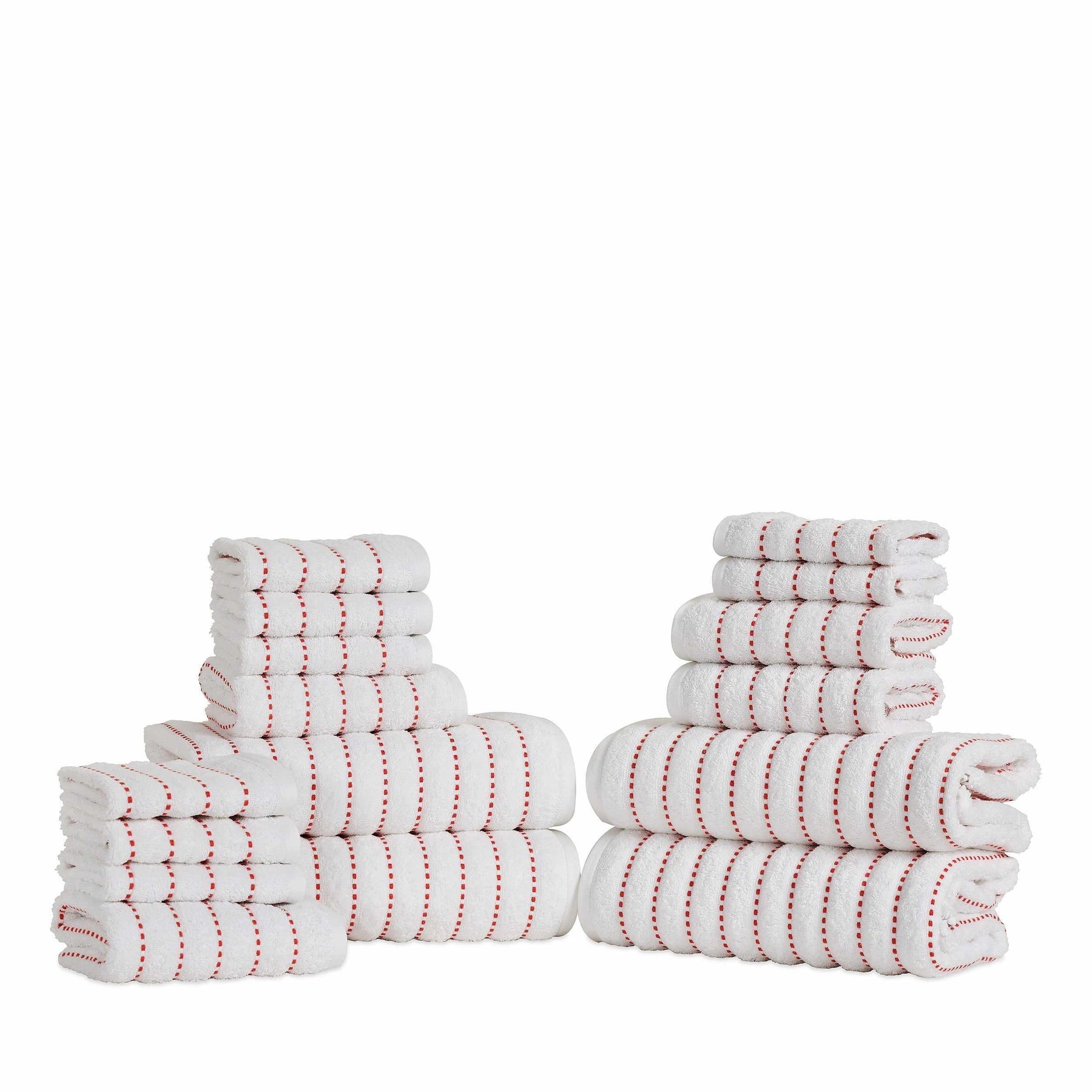 Organic Cotton Wave Plush Striped Assorted 16 Piece Towel Set