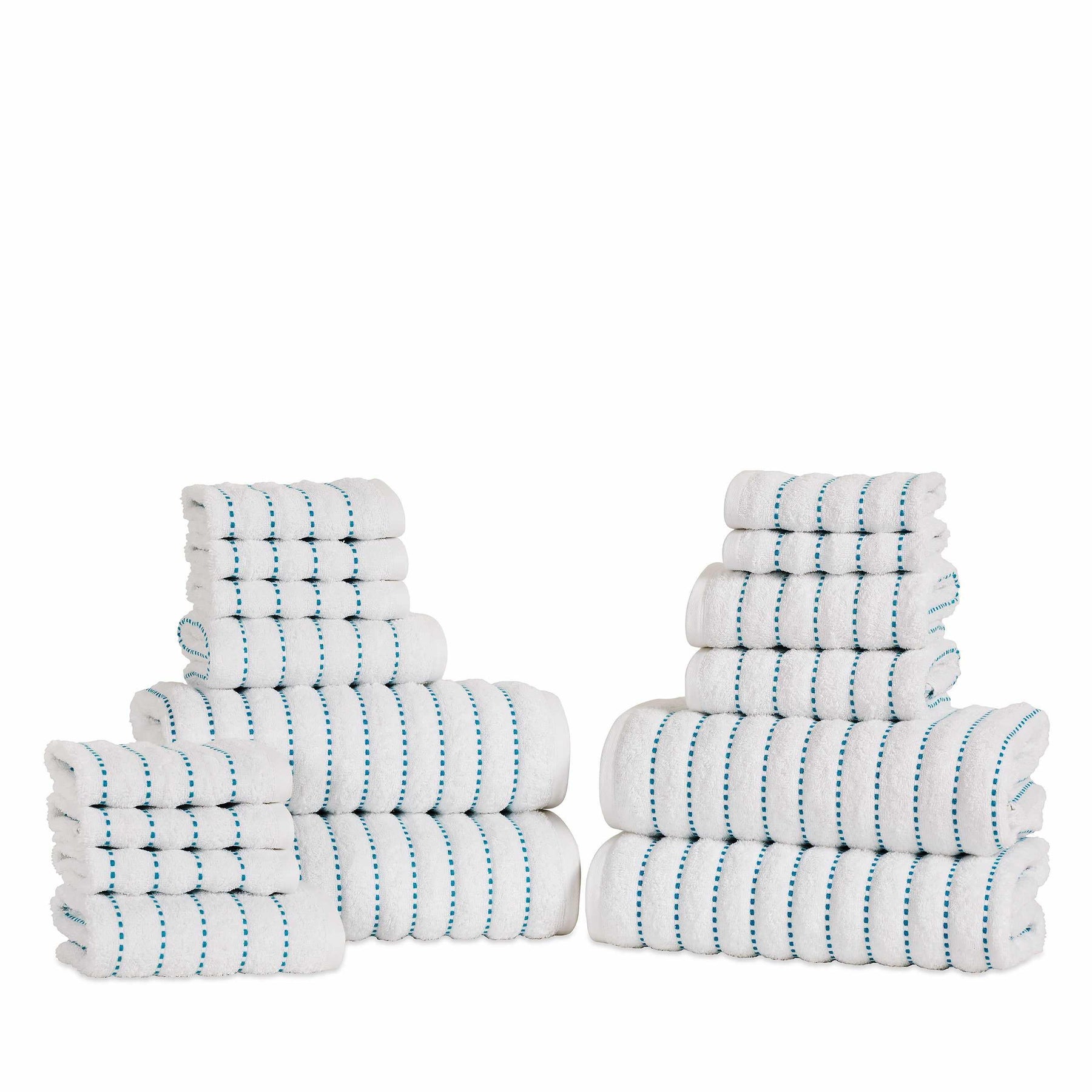 Organic Cotton Wave Plush Striped Assorted 16 Piece Towel Set