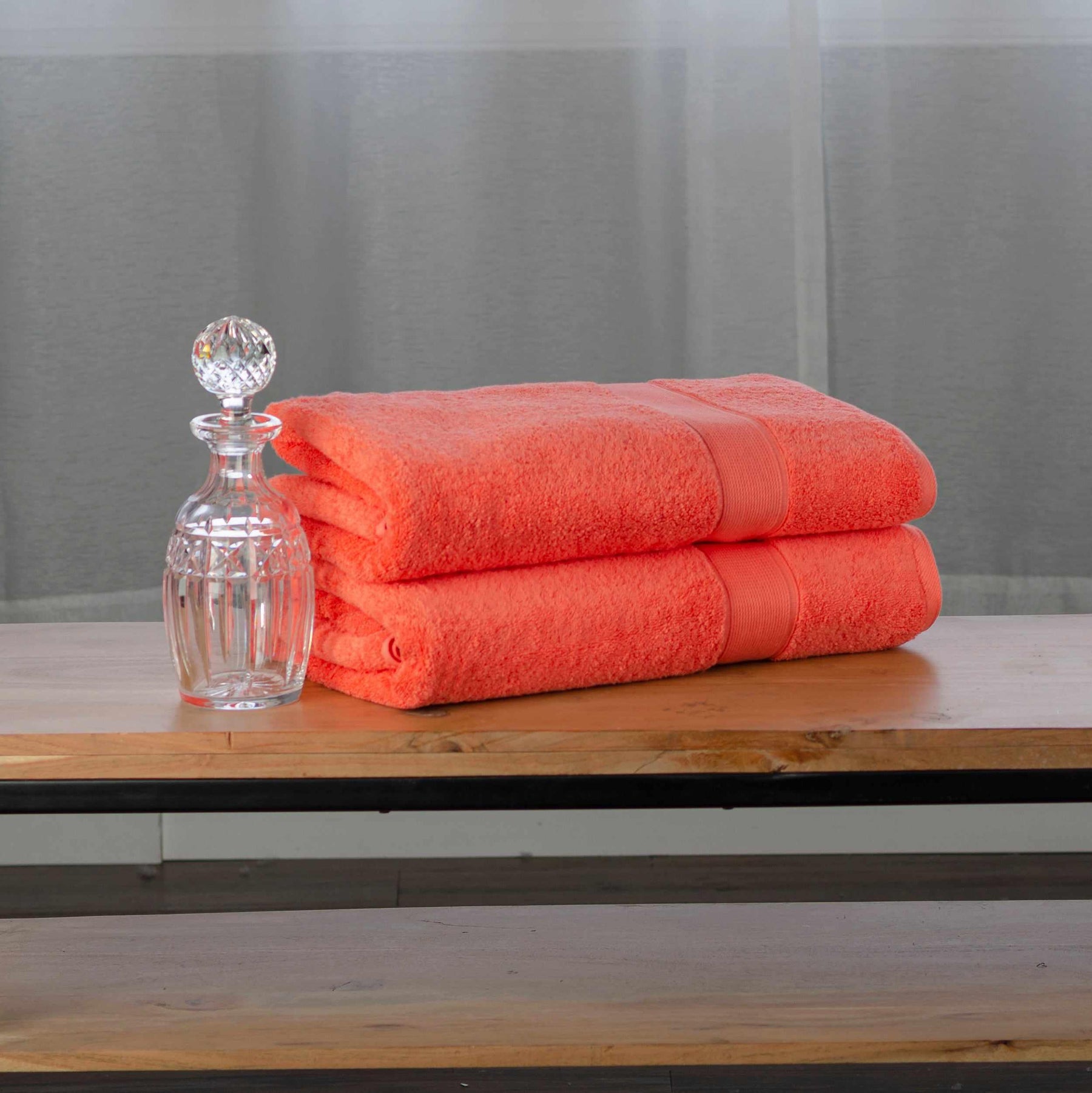 Organic Solid 650 GSM 2 Pieces Bath Sheet Set