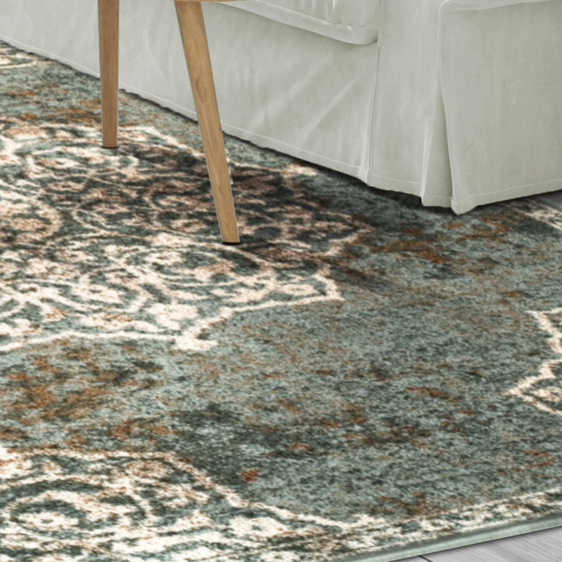 Oriental Medallion Oxidized Area Rug Or Door Mat Or Runner Rug