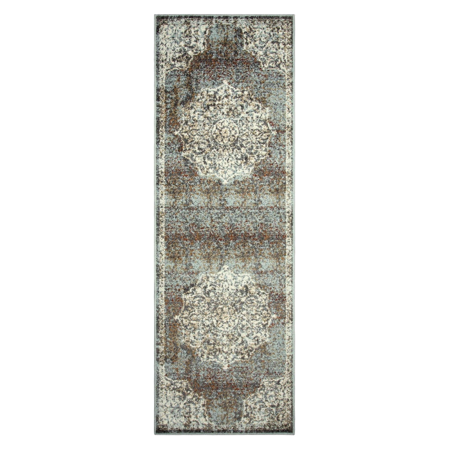 Oriental Medallion Oxidized Area Rug Or Door Mat Or Runner Rug