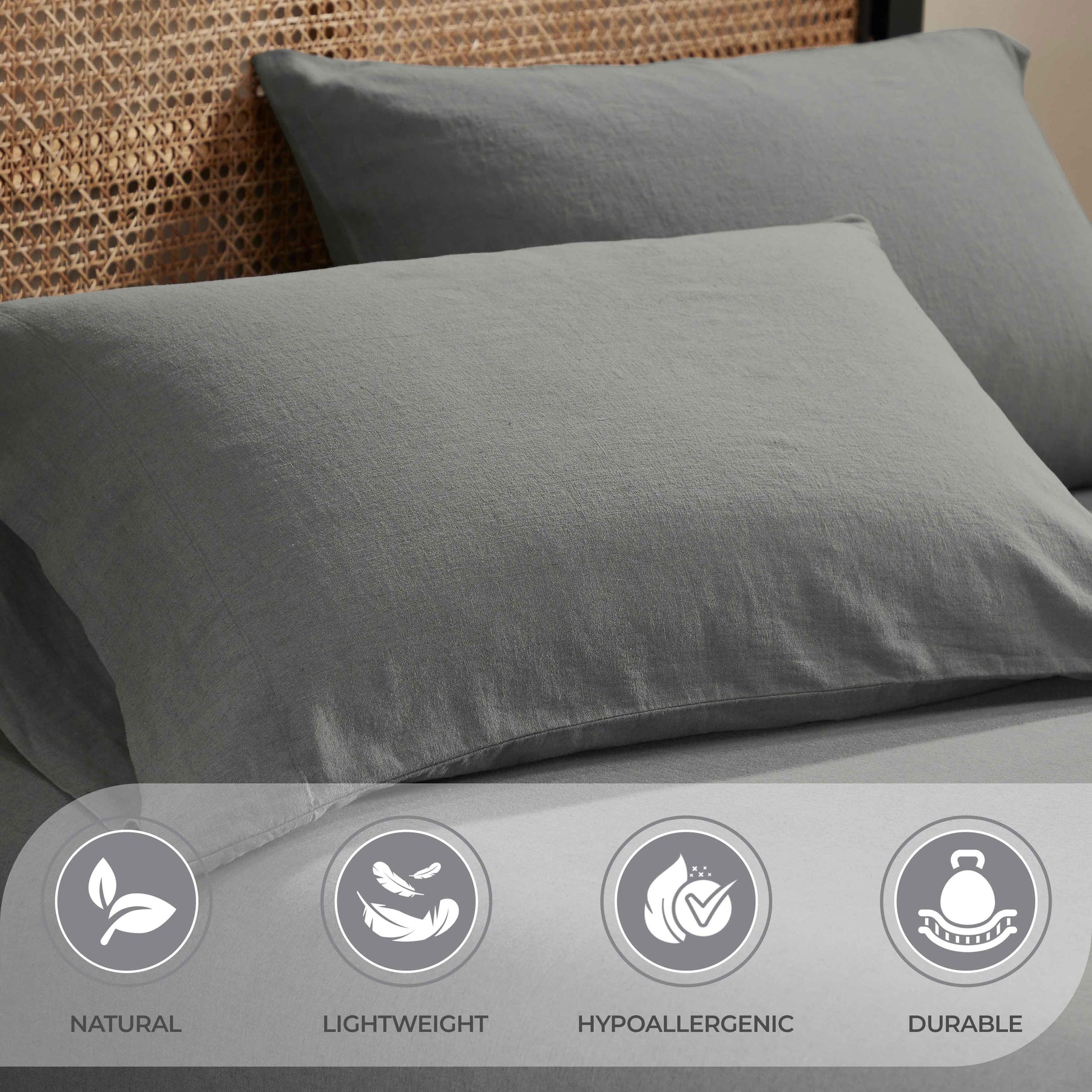 Orion Cotton Linen Blend Garment Washed Deep Pocket Bed Sheet Set