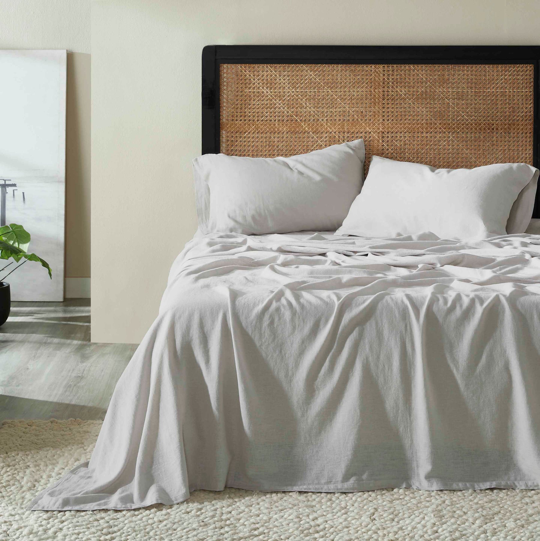 Orion Cotton Linen Blend Garment Washed Deep Pocket Bed Sheet Set