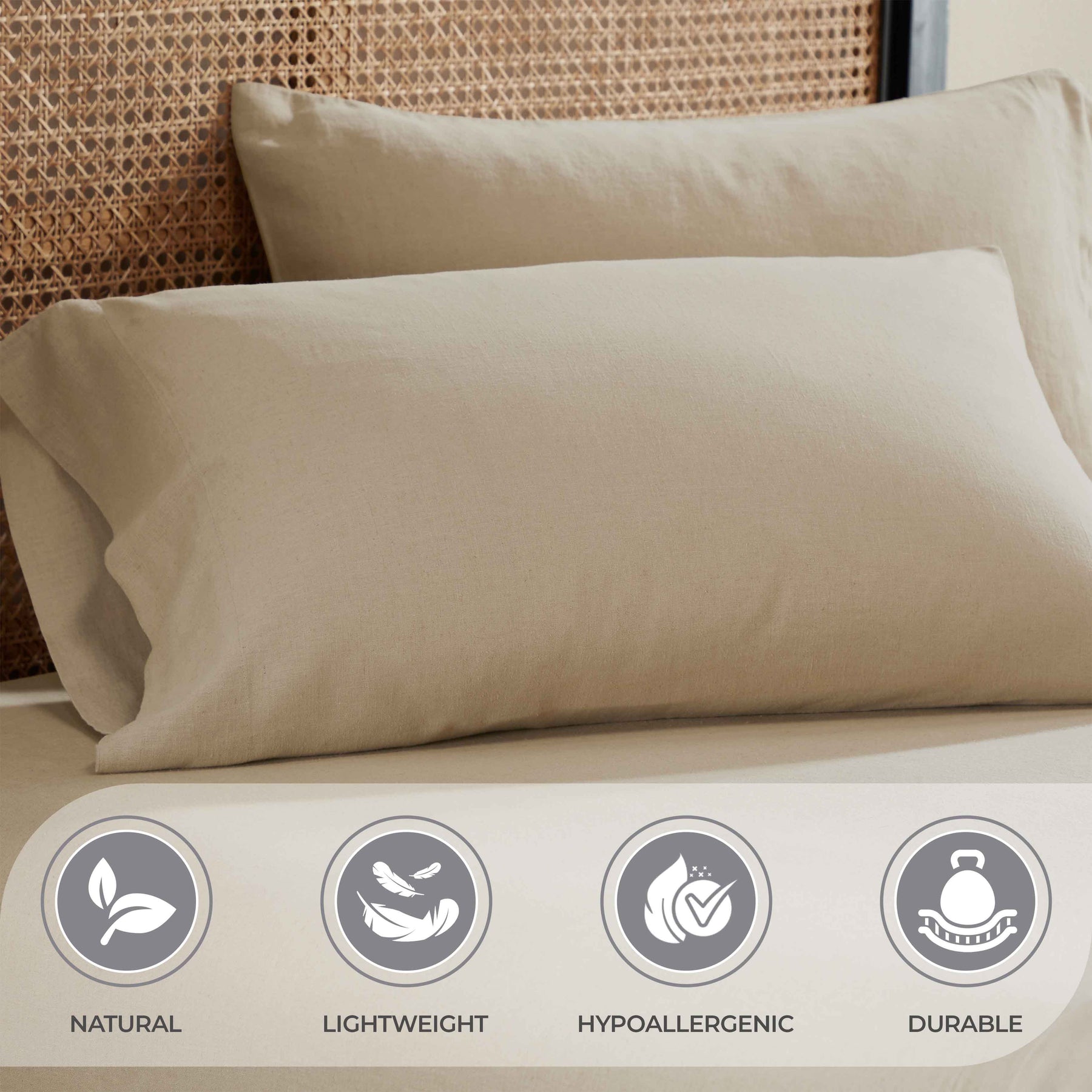 Orion Cotton Linen Blend Garment Washed Deep Pocket Bed Sheet Set