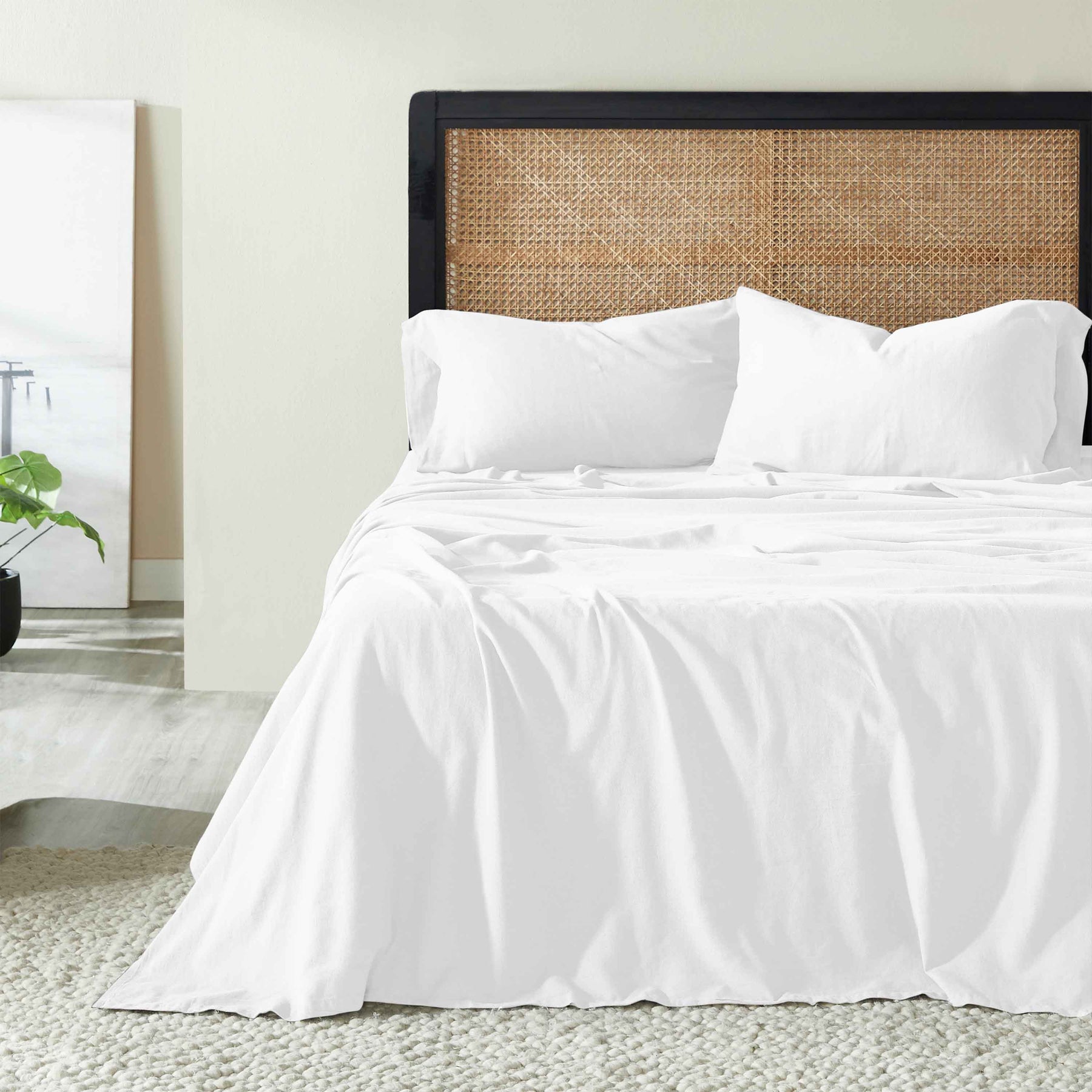 Orion Cotton Linen Blend Garment Washed Deep Pocket Bed Sheet Set