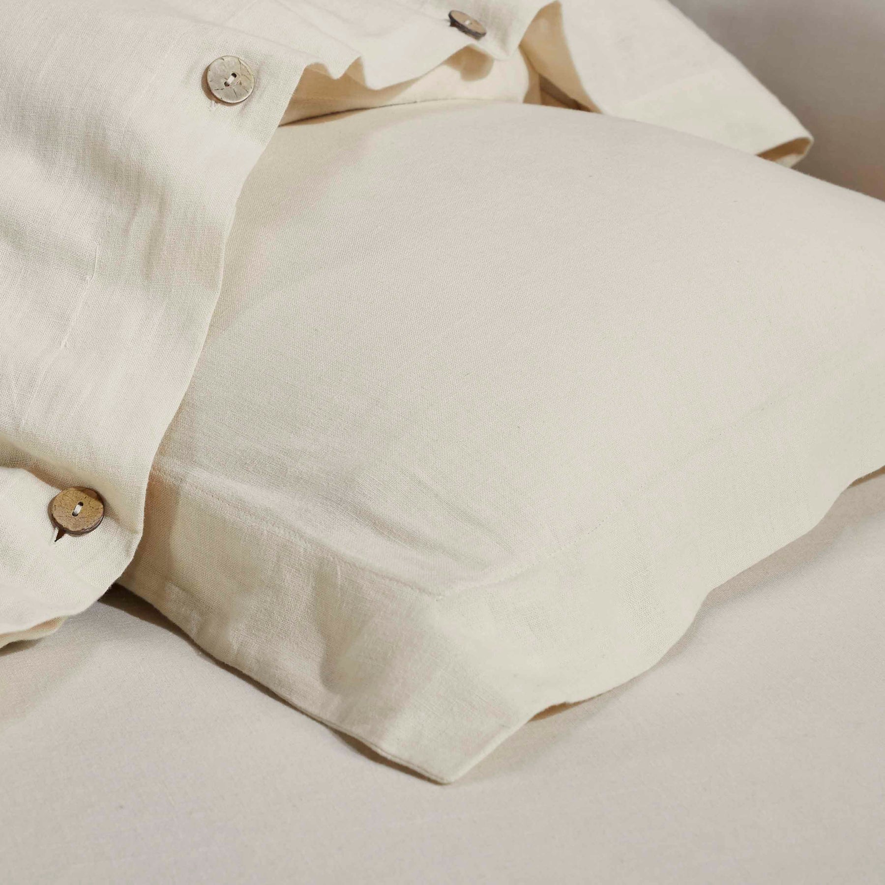 Orion Cotton Linen Garment 3 Piece Duvet Cover Set With Pillow Shams