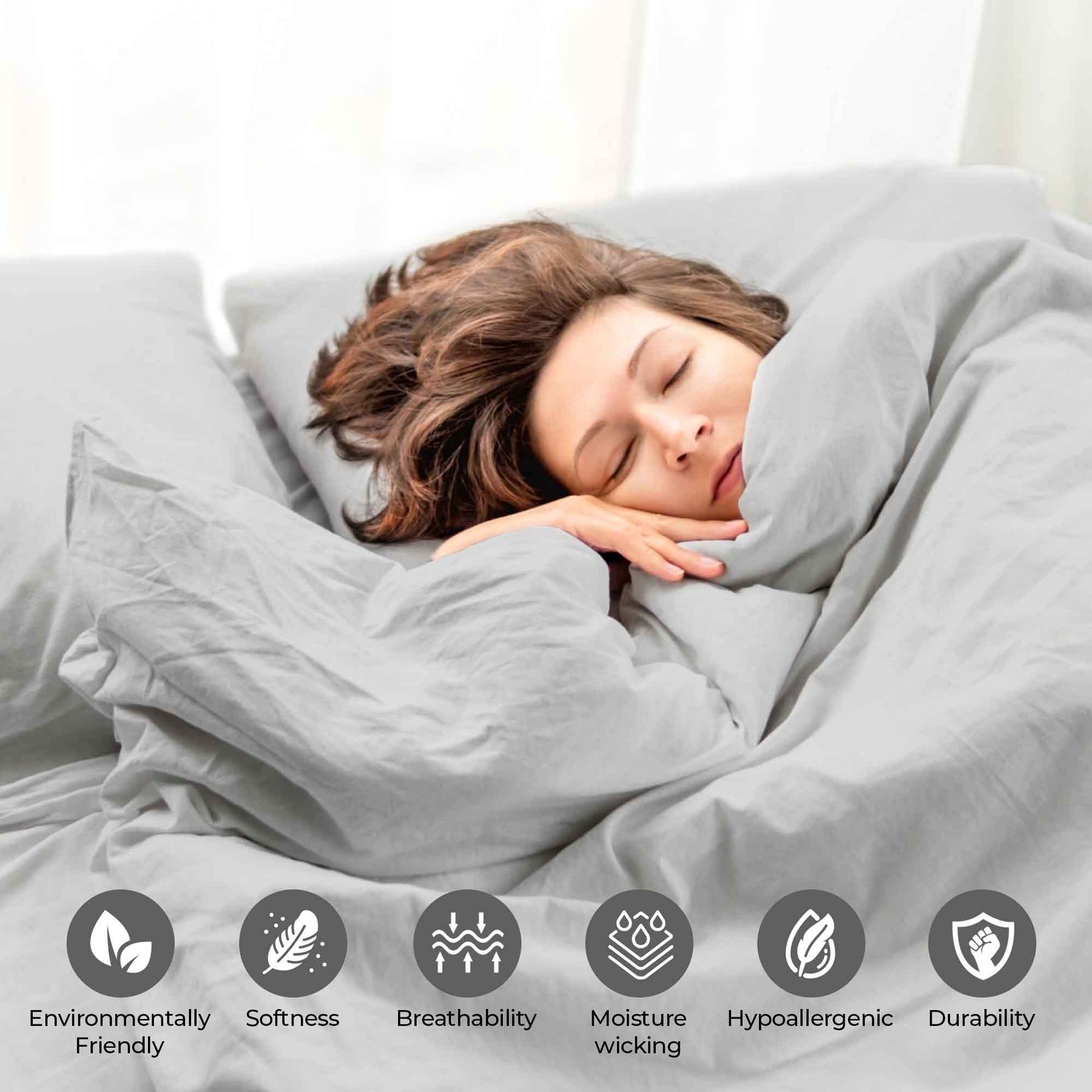Orion Cotton Linen Garment 3 Piece Duvet Cover Set With Pillow Shams
