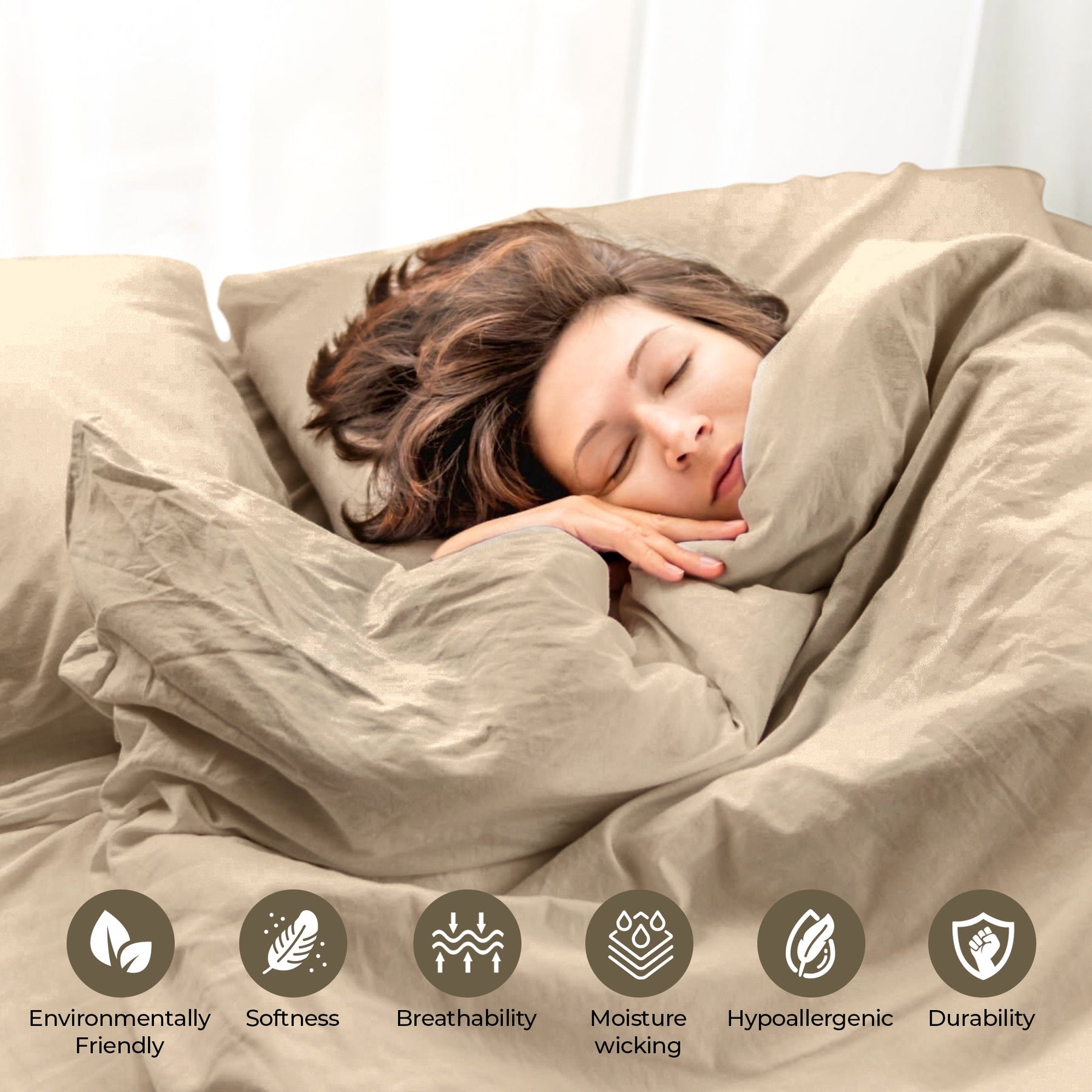 Orion Cotton Linen Garment 3 Piece Duvet Cover Set With Pillow Shams