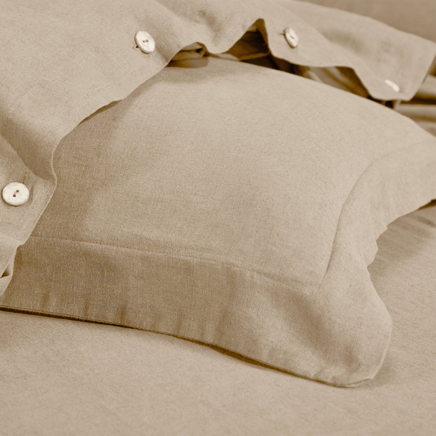Orion Cotton Linen Garment 3 Piece Duvet Cover Set With Pillow Shams