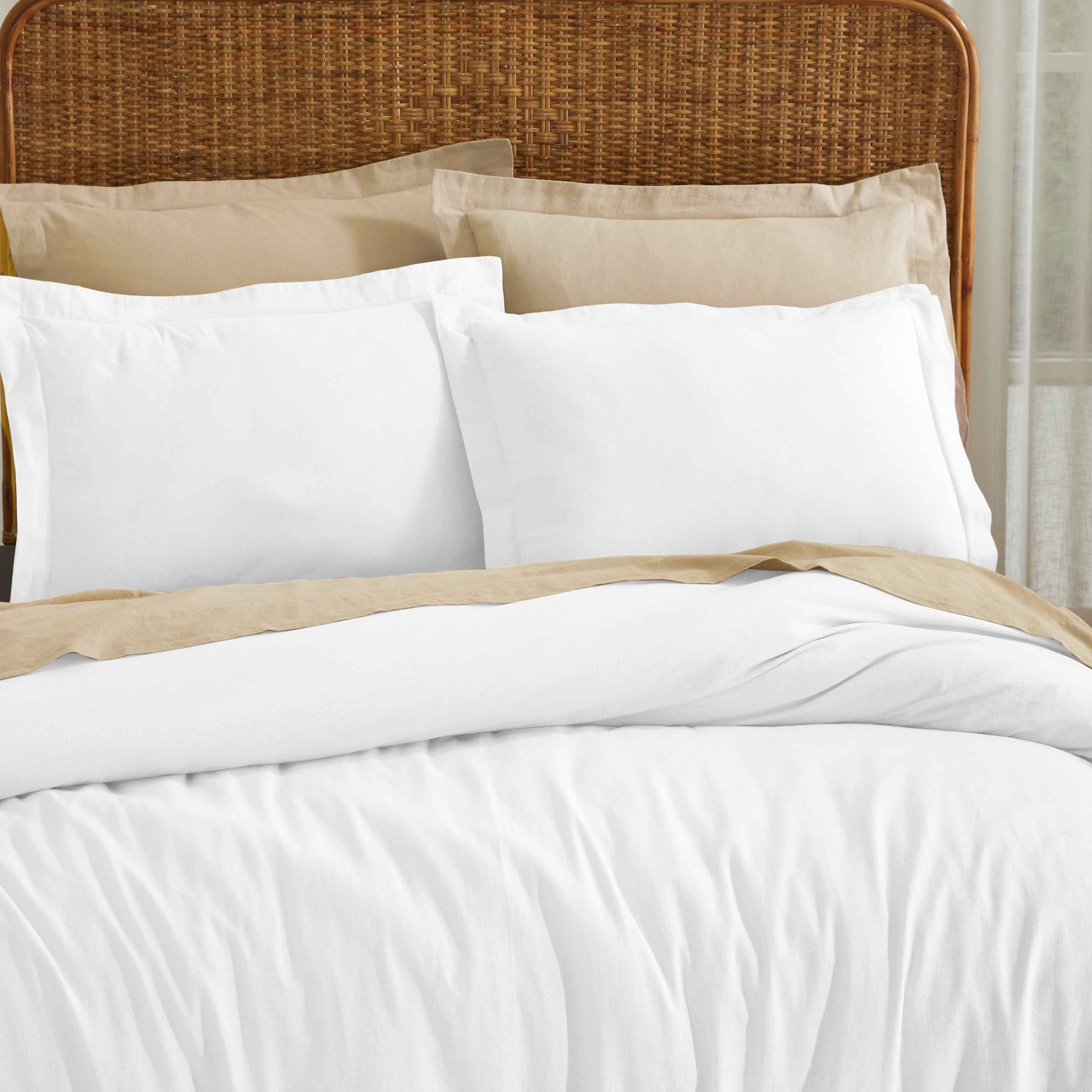 Orion Cotton Linen Garment 3 Piece Duvet Cover Set With Pillow Shams