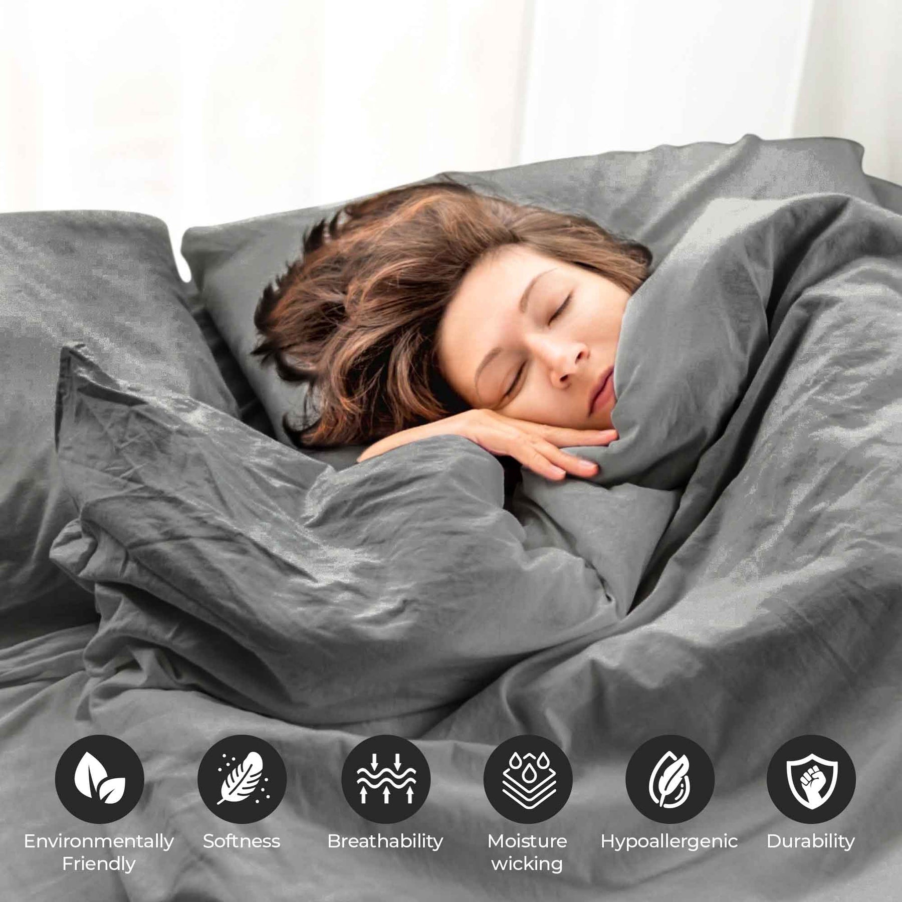 Orion Cotton Linen Garment 3 Piece Duvet Cover Set With Pillow Shams