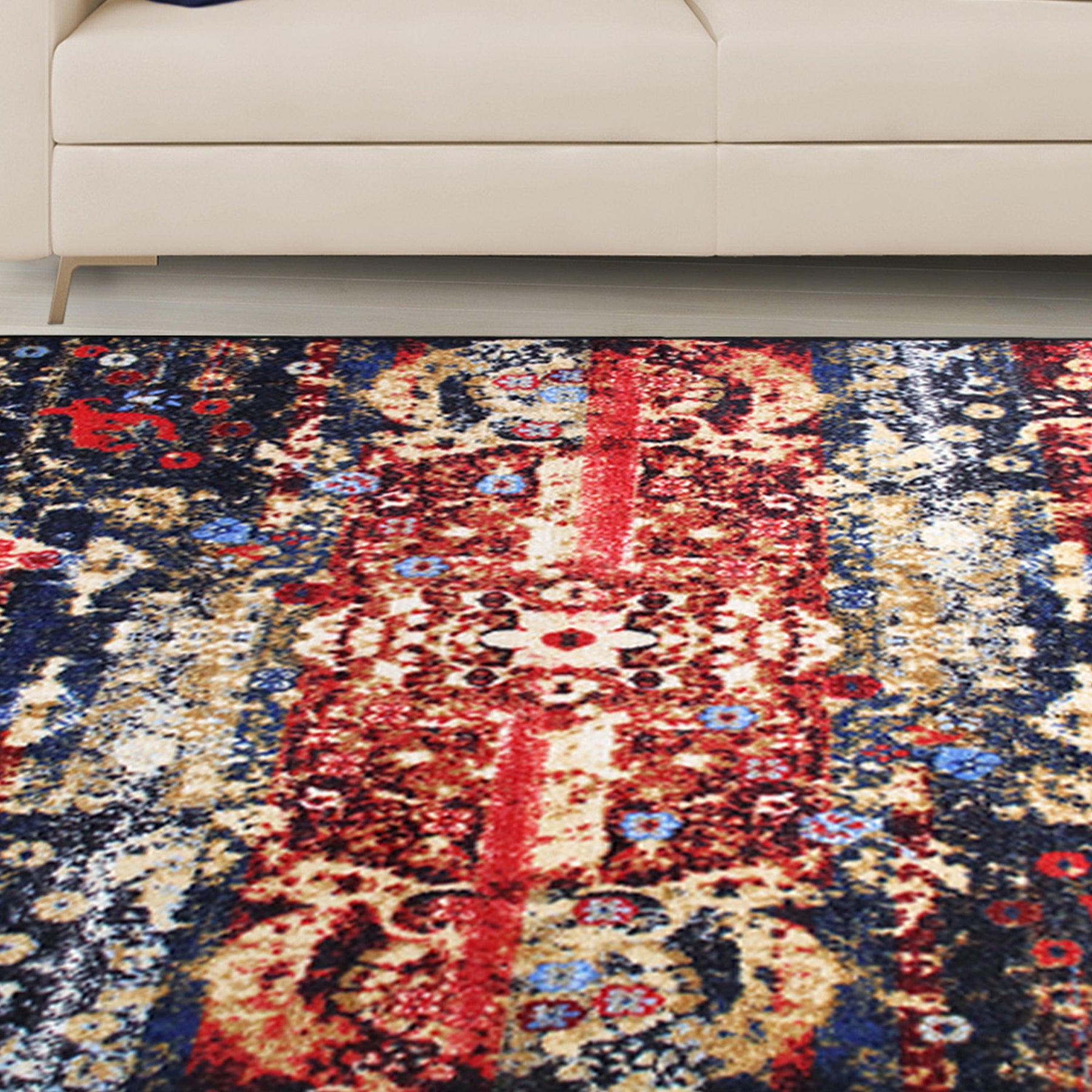 Oswell Medallion Non-Slip Washable Indoor Area Rug or Runner