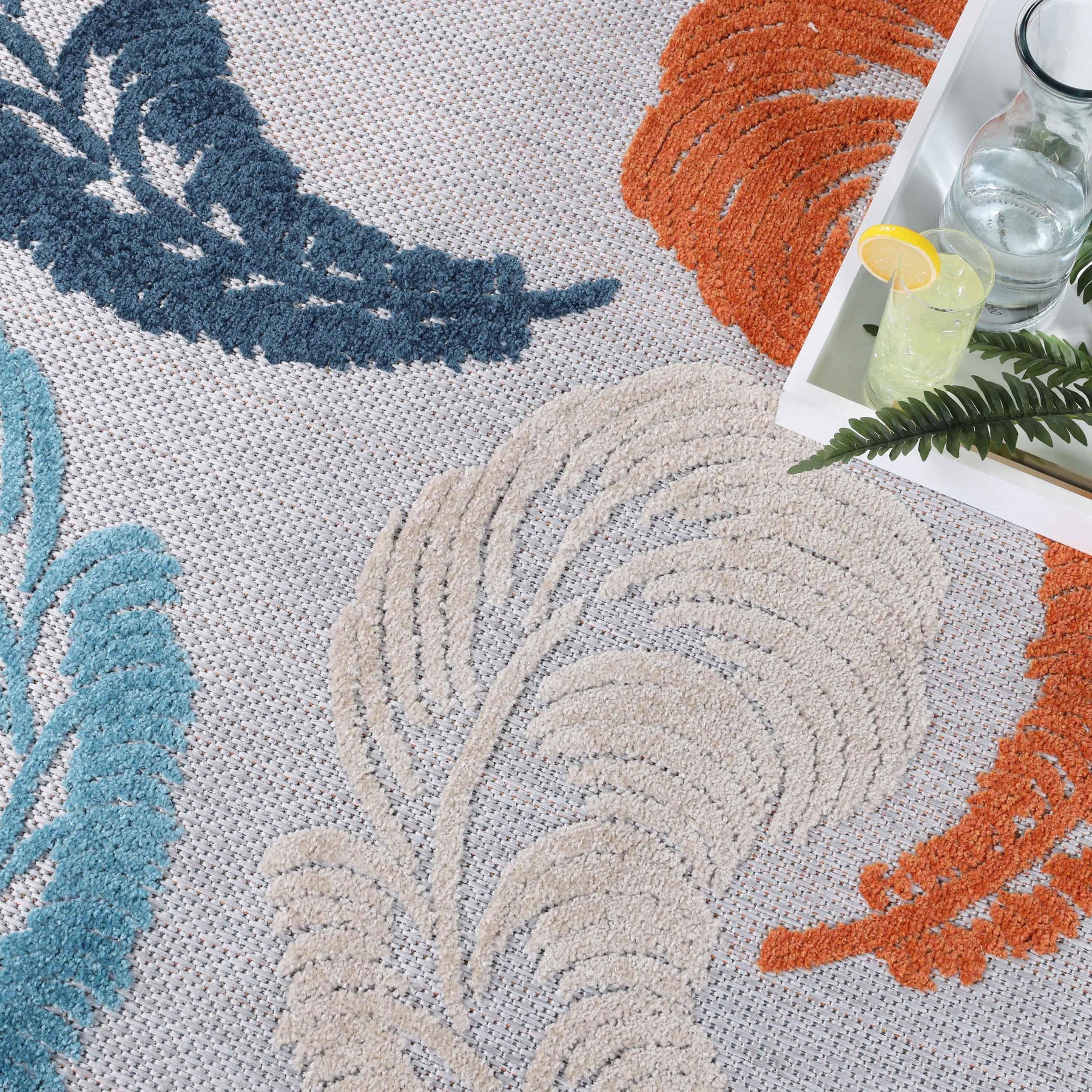 Oversized Feather Area Rug Modern Bohemian Indoor Outdoor Rugs