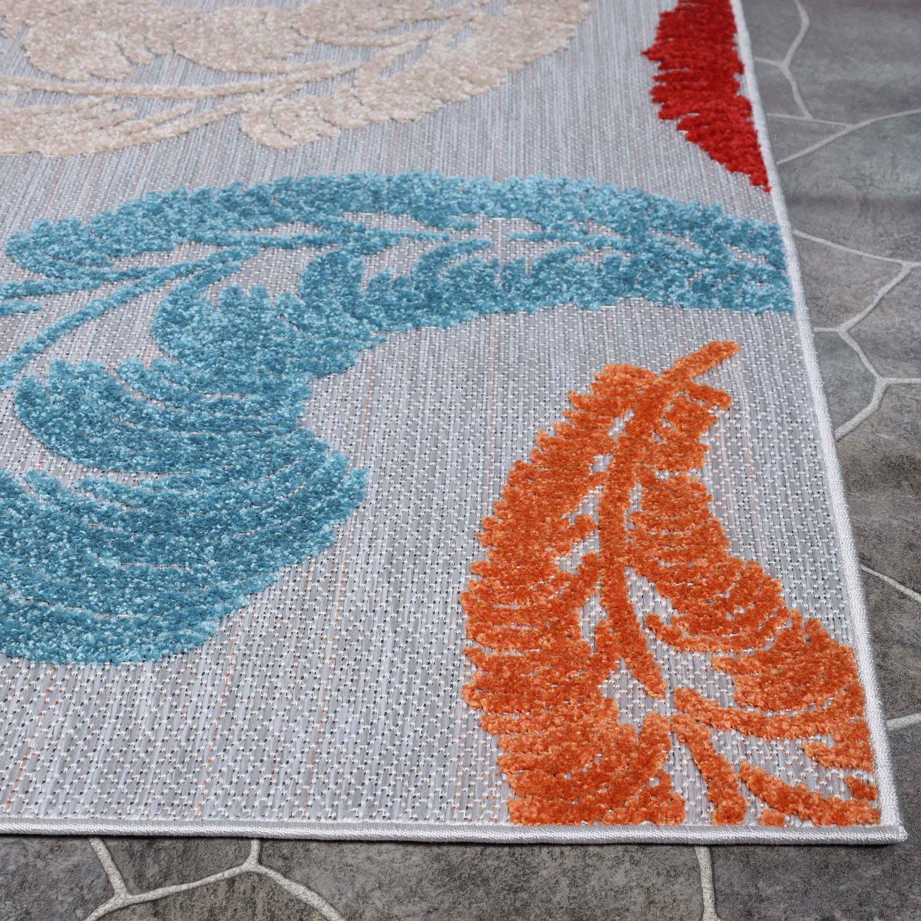 Oversized Feather Area Rug Modern Bohemian Indoor Outdoor Rugs