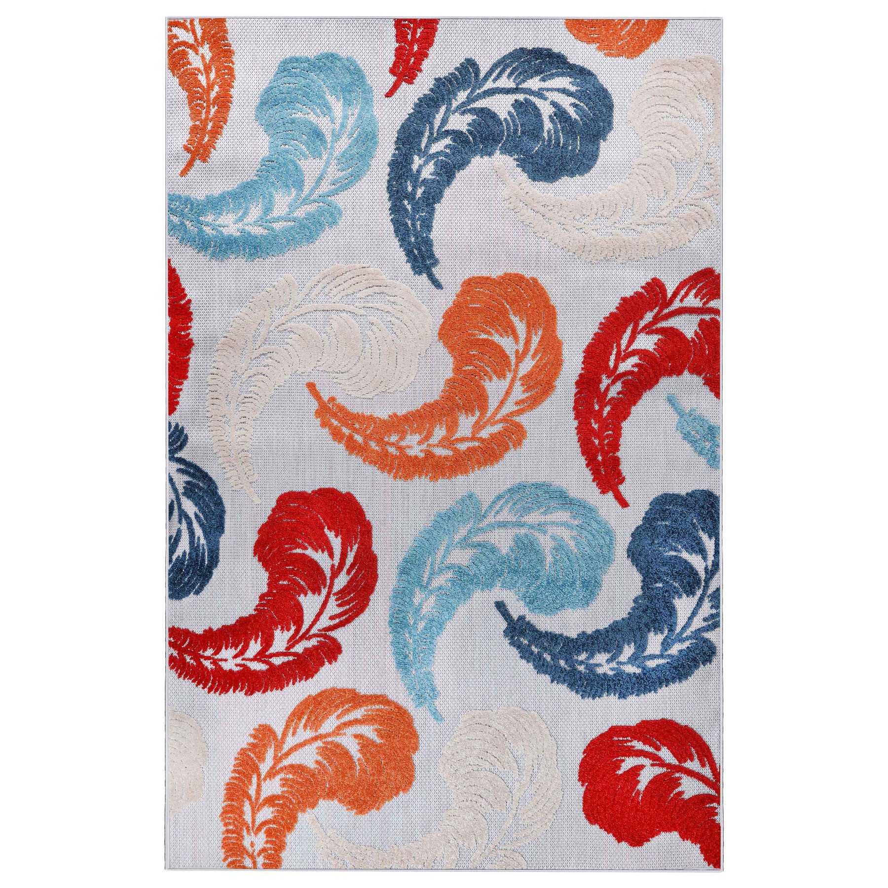 Oversized Feather Area Rug Modern Bohemian Indoor Outdoor Rugs