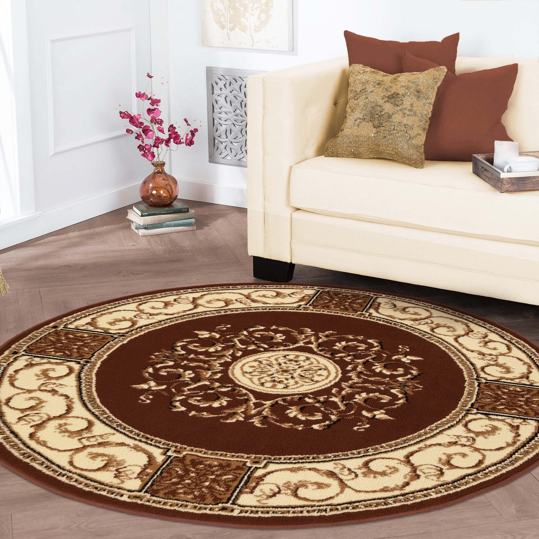 Oversized Medallion Modern Bohemian Indoor Area Rug or Runner Rug