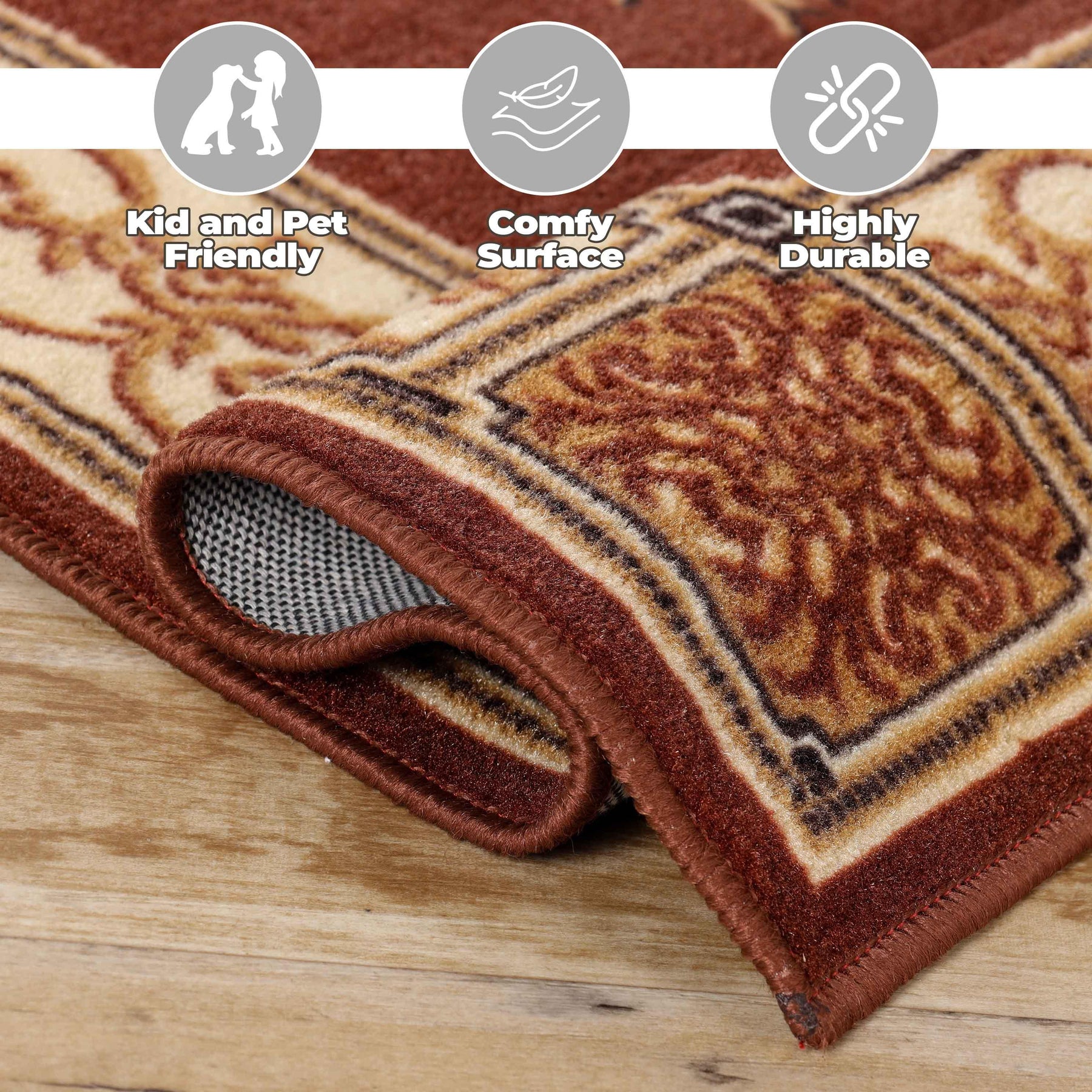 Oversized Medallion Modern Bohemian Indoor Area Rug or Runner Rug