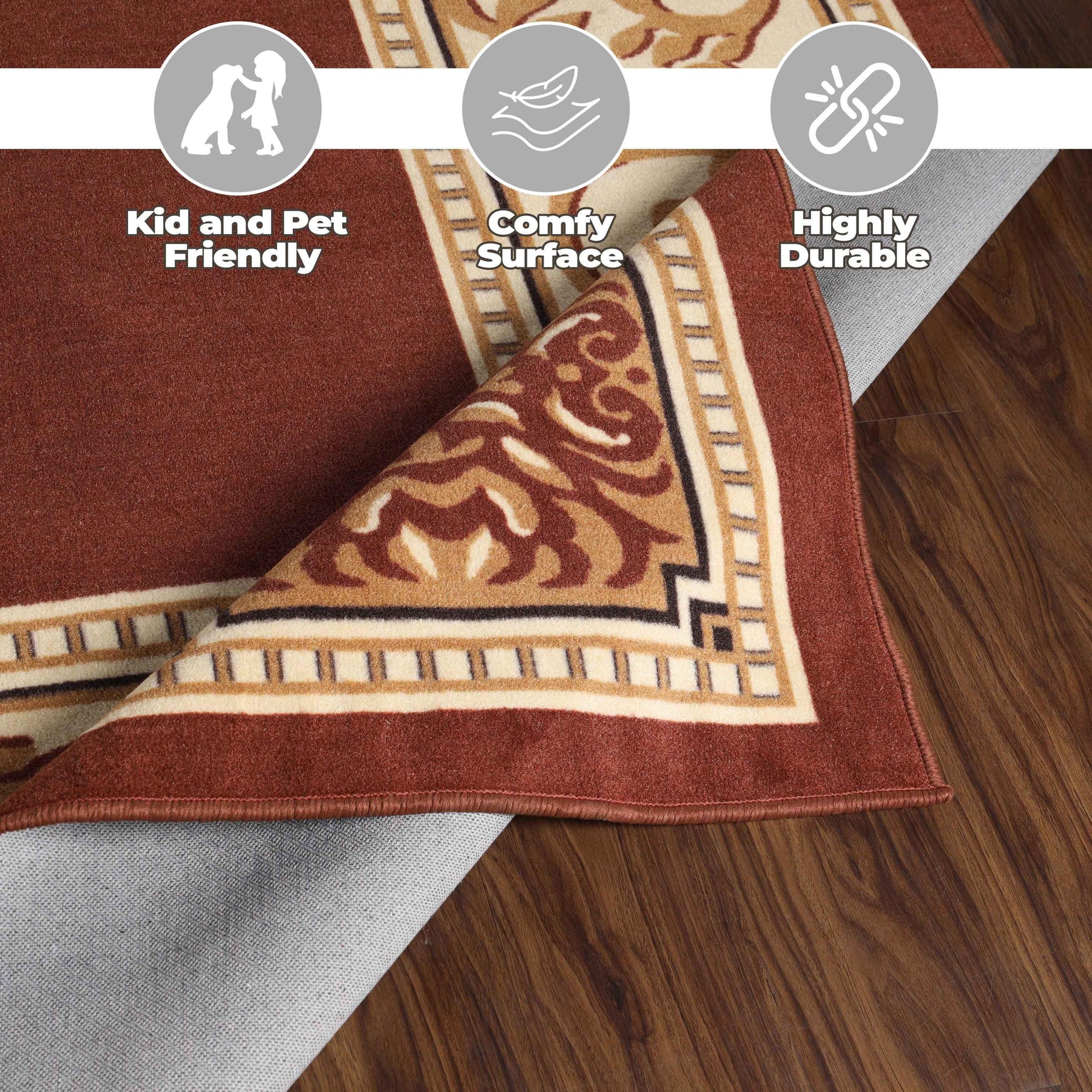 Oversized Medallion Modern Bohemian Indoor Area Rug or Runner Rug