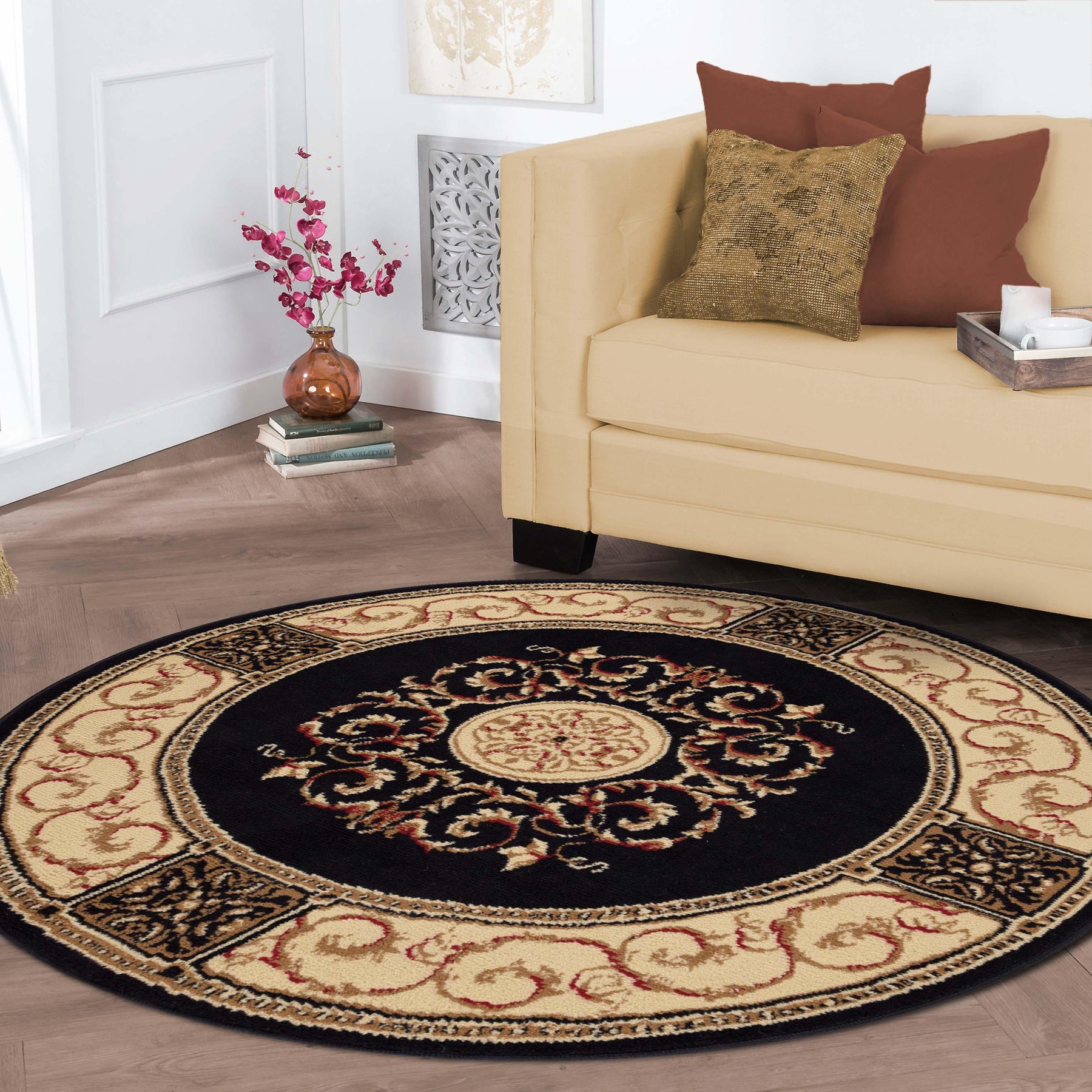 Oversized Medallion Modern Bohemian Indoor Area Rug or Runner Rug
