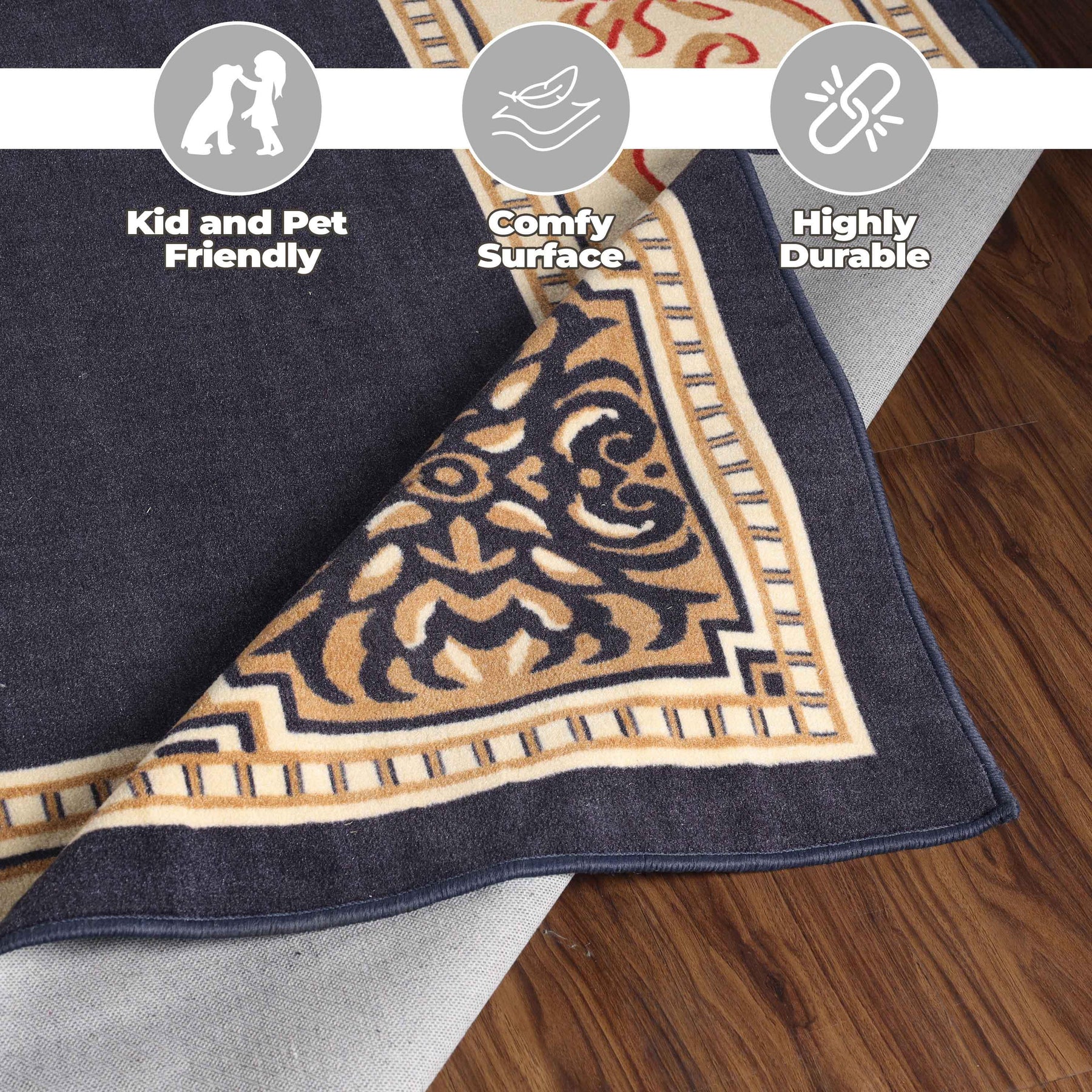 Oversized Medallion Modern Bohemian Indoor Area Rug or Runner Rug