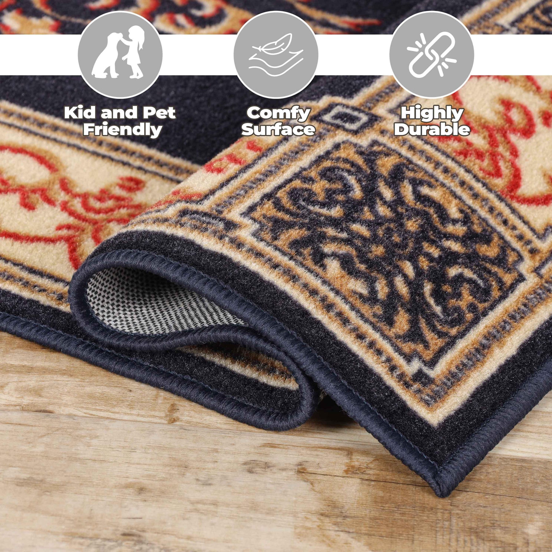 Oversized Medallion Modern Bohemian Indoor Area Rug or Runner Rug
