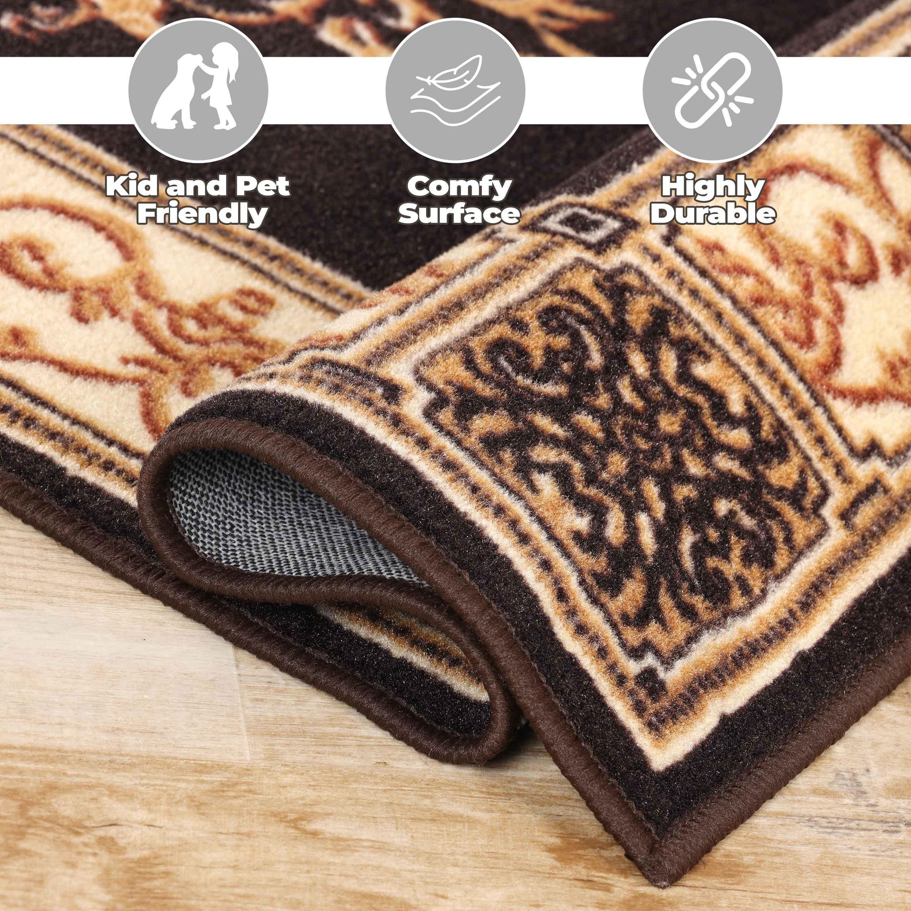 Oversized Medallion Modern Bohemian Indoor Area Rug or Runner Rug